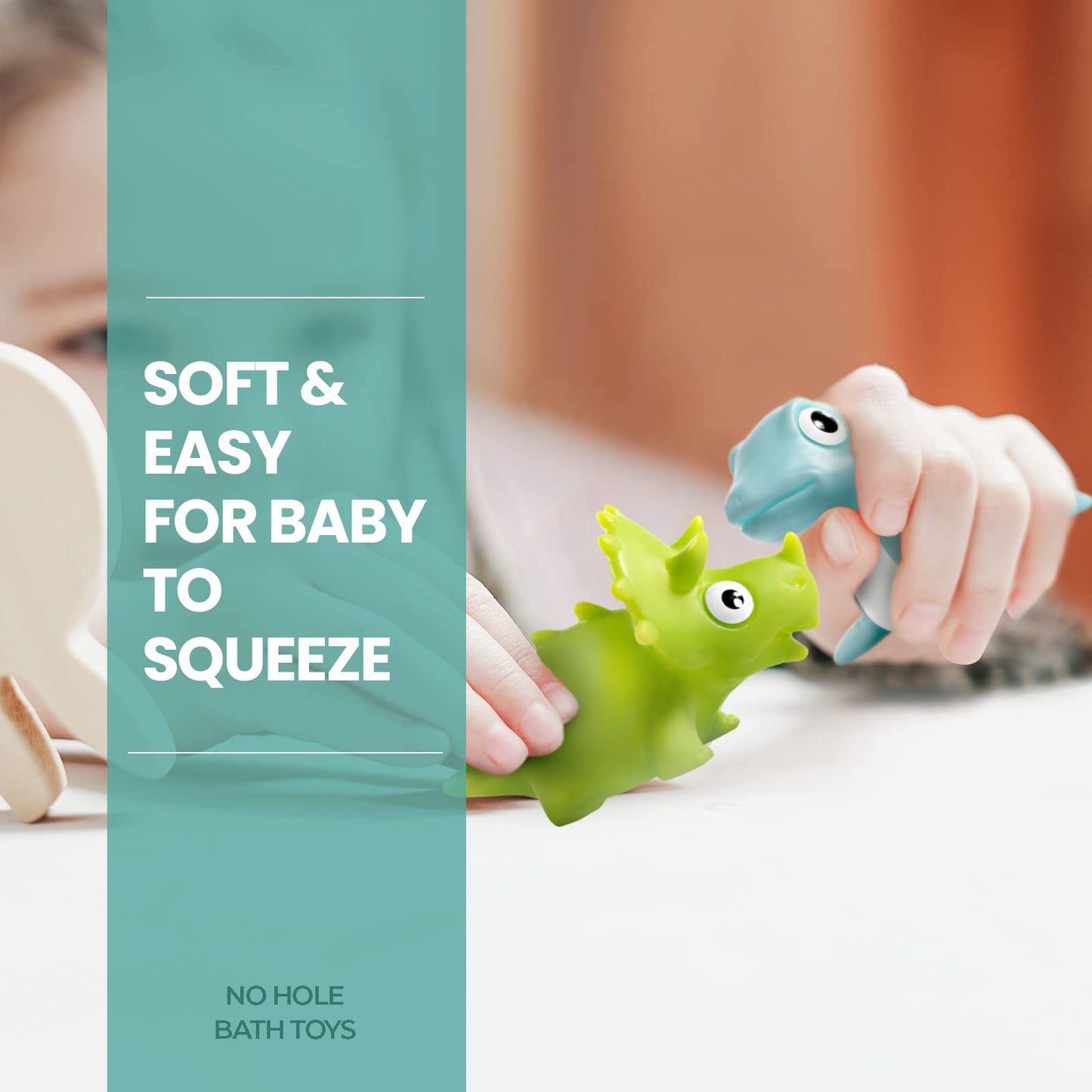Hely Cancy Infant Bath Toys for 18 Months – No-Hole Animal Bath Toys, Easy-Clean