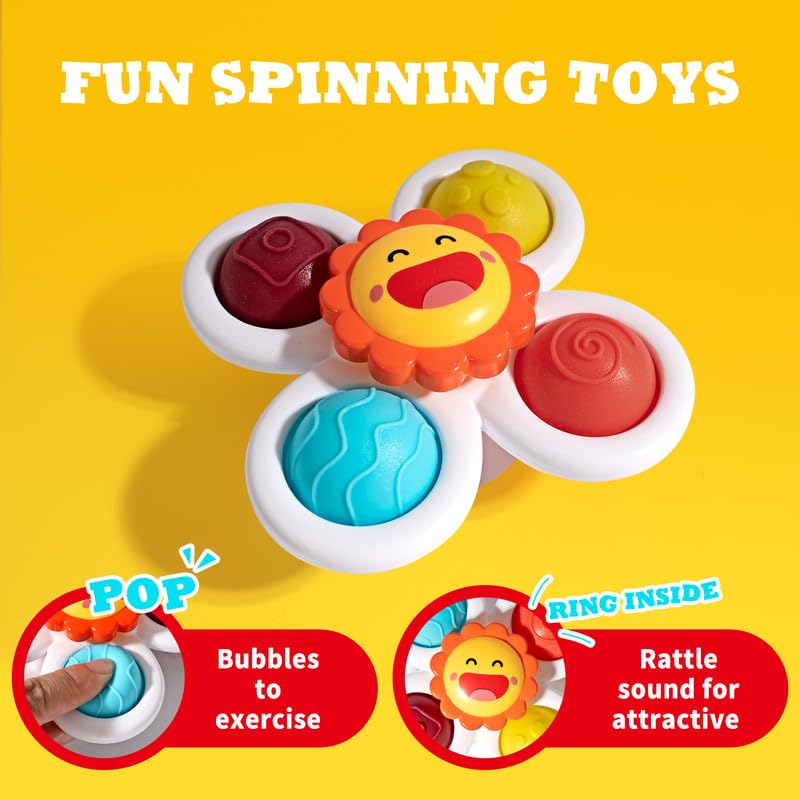 Hely Cancy Infant Bath Toys for 18 Months – No-Hole Sealess Baby Bath Tub Toys