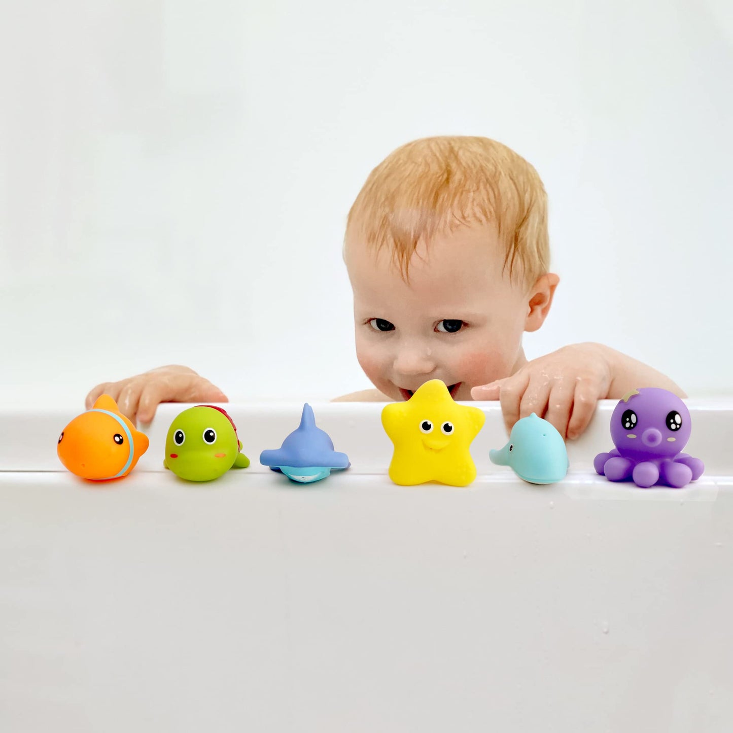 Hely Cancy Infant Bath Toys for 18 Months - No-Hole Animal Bathtub Toys