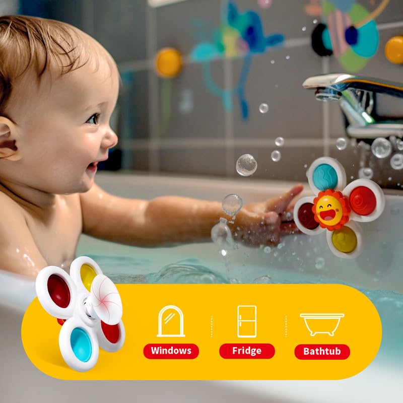 Hely Cancy Infant Bath Toys for 18 Months – No-Hole Sealess Baby Bath Tub Toys