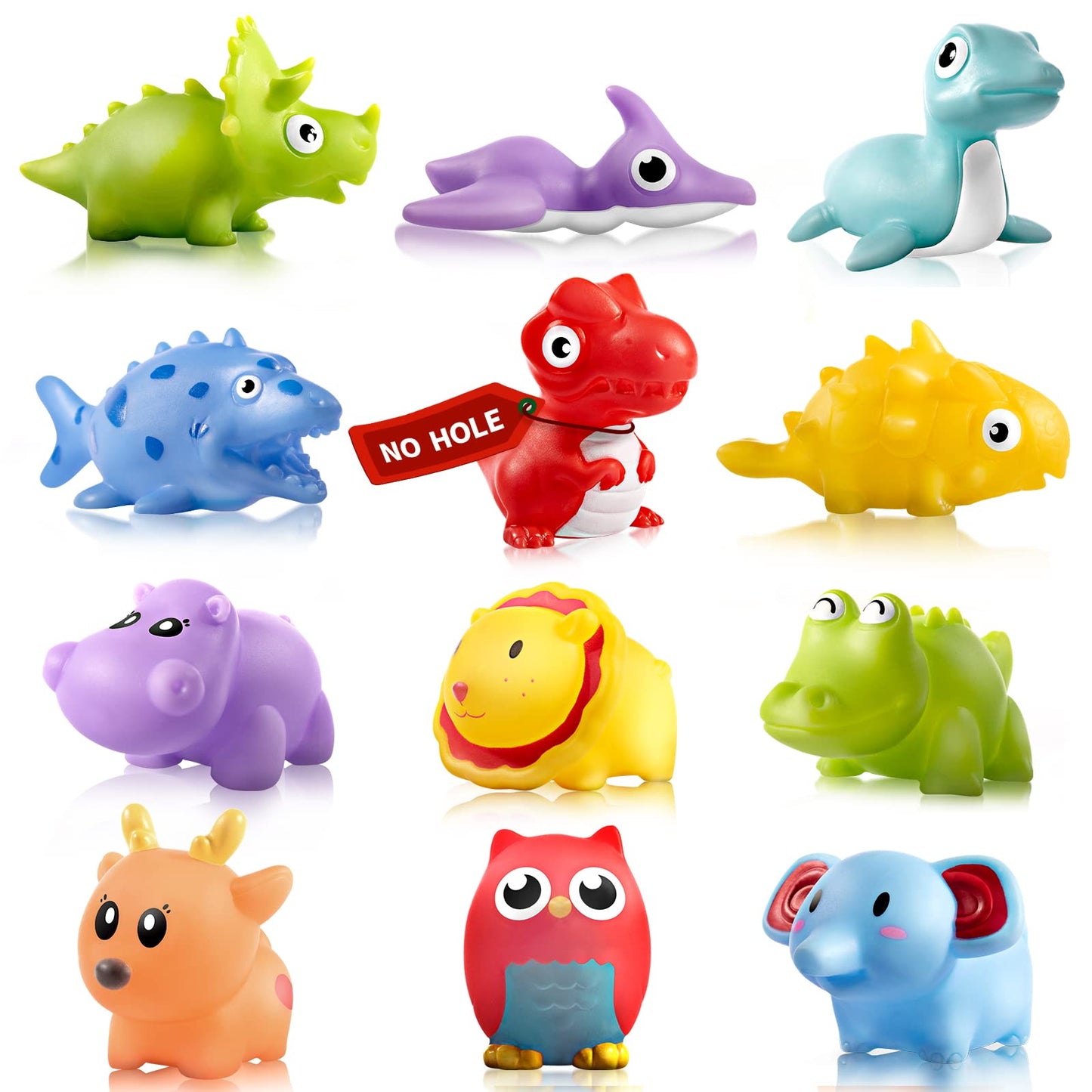 Hely Cancy Infant Bath Toys — 18 Months, No-Hole Animal Bath Toys