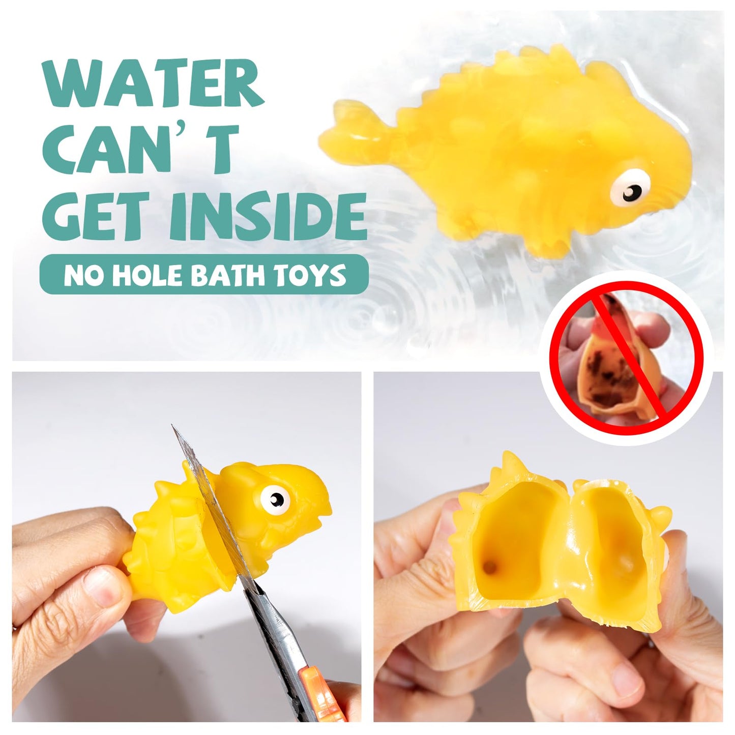 Hely Cancy Infant Bath Toys for 18 Months – No-Hole Animal Bath Toys, Easy-Clean