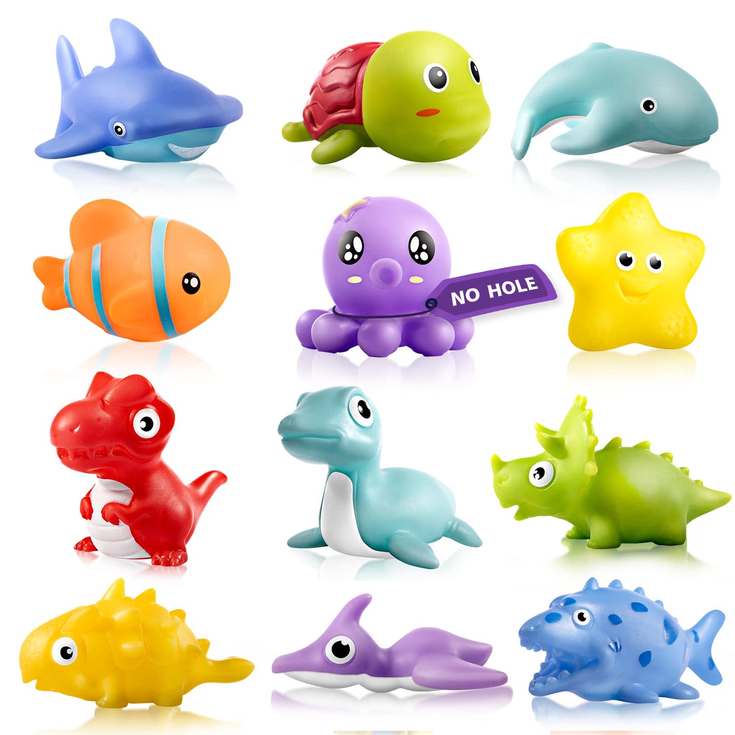 Hely Cancy Infant Bath Toys for 18 Months – No-Hole Animal Bath Toys