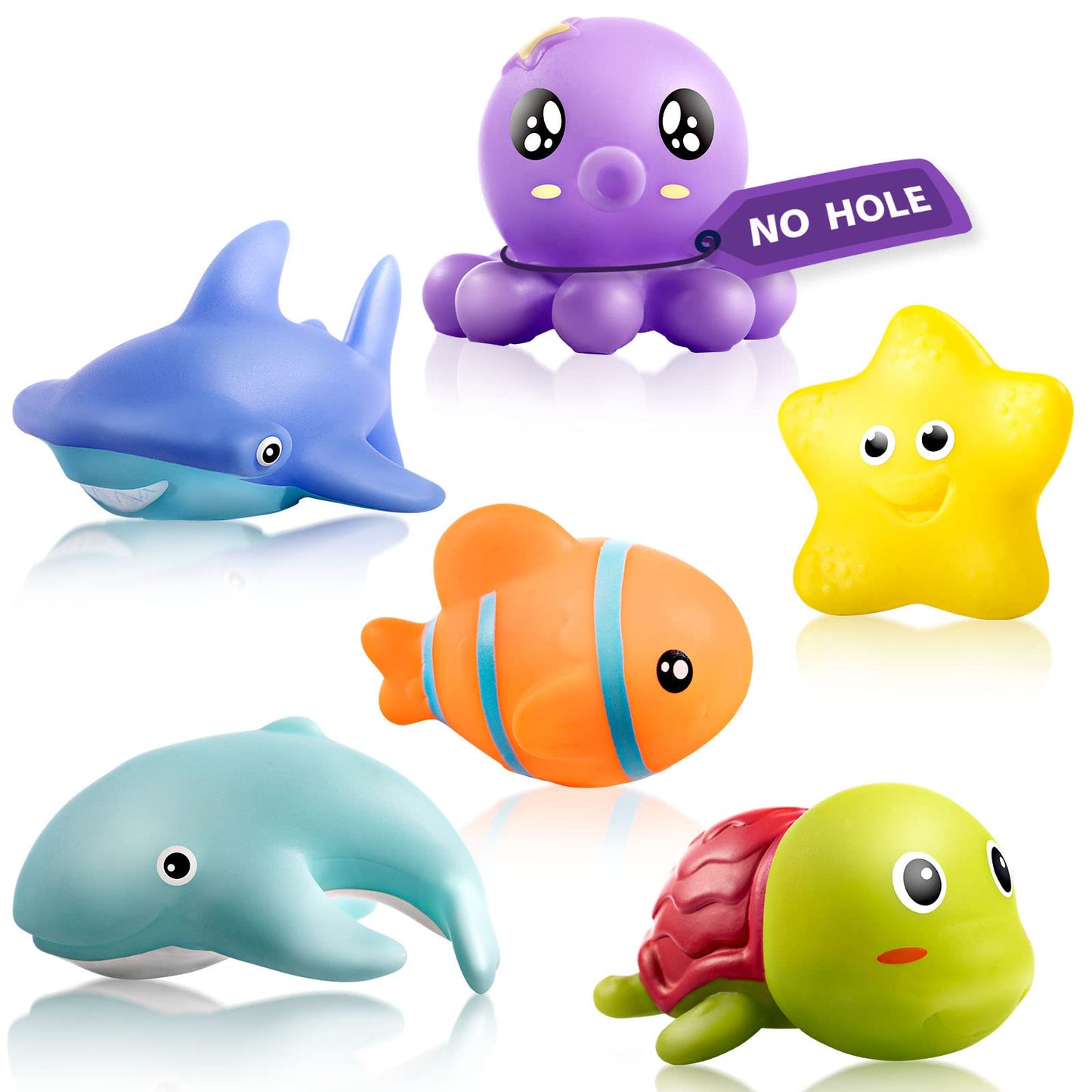 Hely Cancy Infant Bath Toys for 18 Months - No-Hole Animal Bathtub Toys