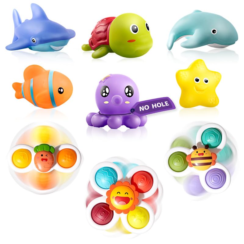 Hely Cancy Infant Bath Toys for 18 Months – No-Hole Sealess Baby Bath Tub Toys