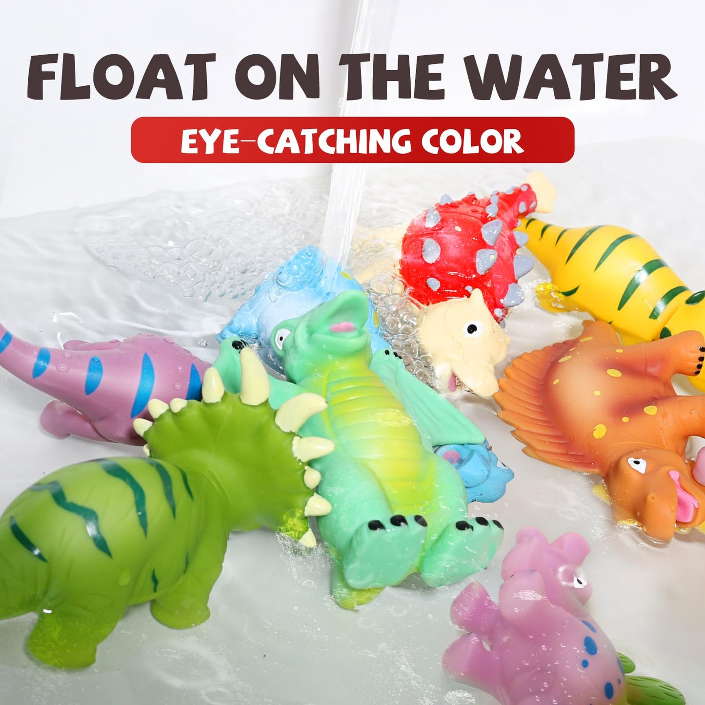 Hely Cancy Dinosaur Bath Toys for Toddlers – No-Hole Sealess 12-Pack for Tub, Pool, Shower