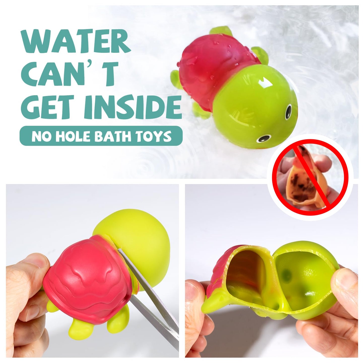 Hely Cancy Infant Bath Toys for 18 Months – No-Hole Animal Bath Toys