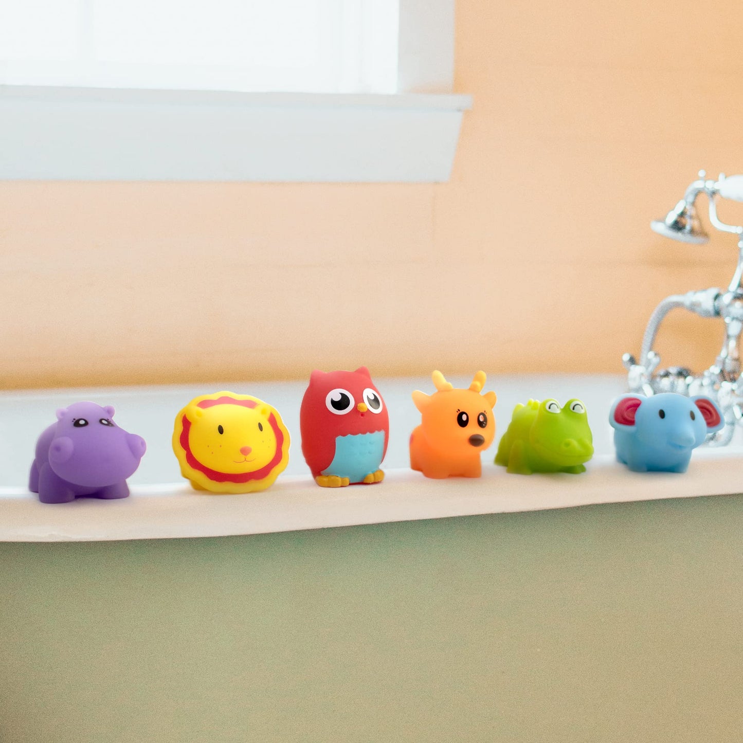 Hely Cancy Infant Bath Toys for 18 Months | No-Hole Animal Bathtub Toys