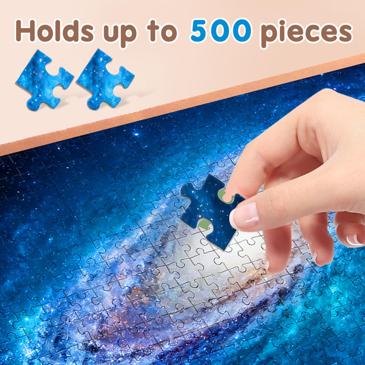 Hemoton Jigsaw Puzzle Mat – Portable, Non-Slip Foldable Puzzle Board (Up to 500 Pieces, 23.62 x 15.75, 9 mm)
