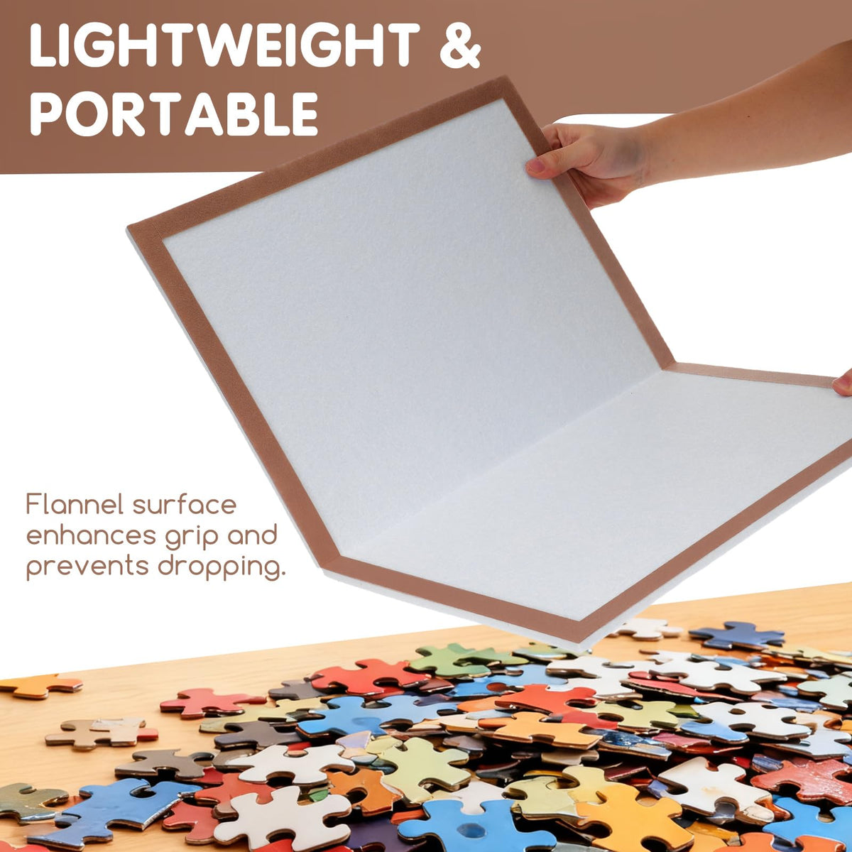 Hemoton Jigsaw Puzzle Mat – Portable, Non-Slip Foldable Puzzle Board (Up to 500 Pieces, 23.62 x 15.75, 9 mm)