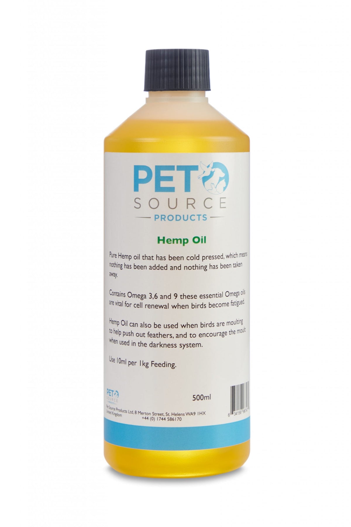 Pet Source Hemp Oil With Omega 3,6 & 9 - 500ml
