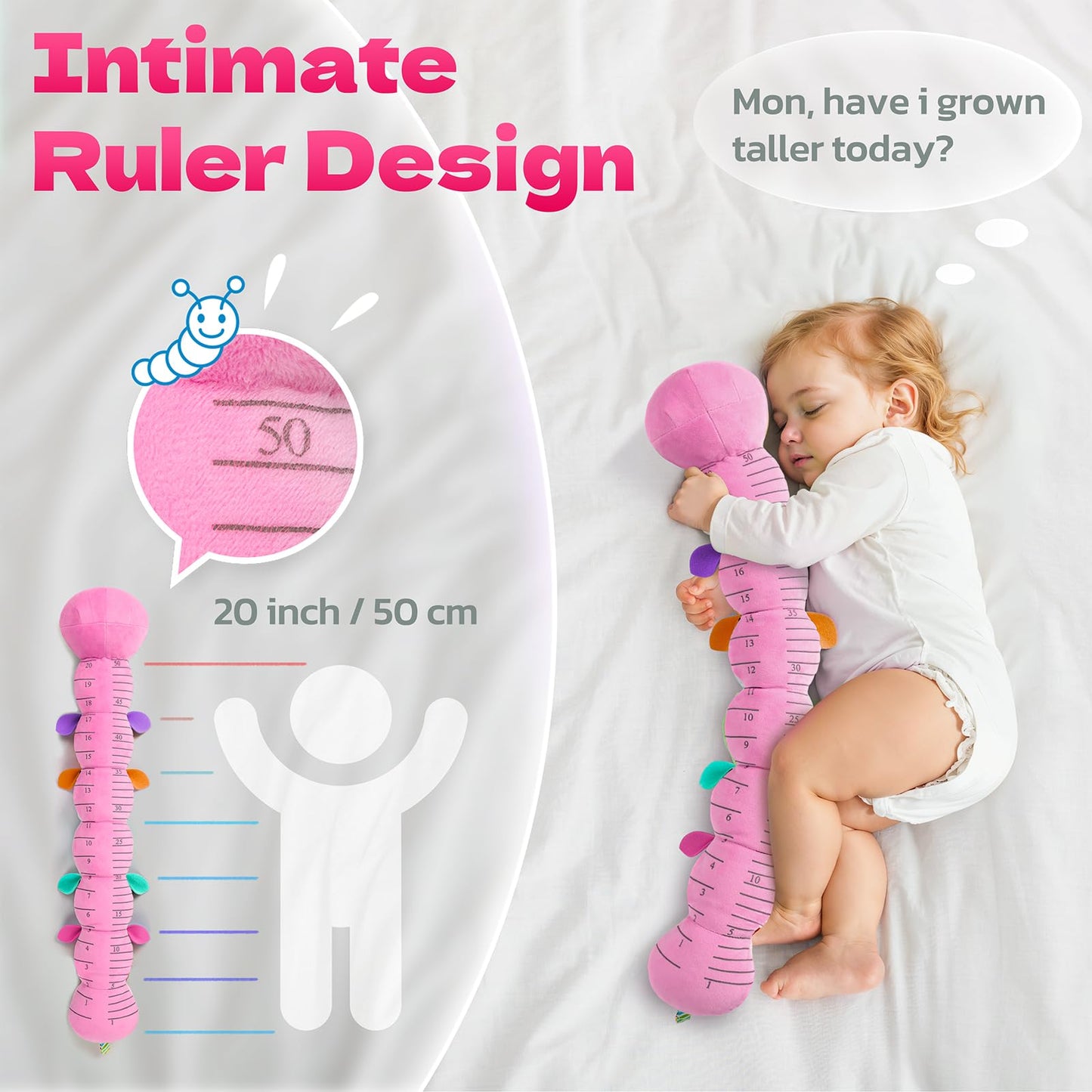 HEMRLY Musical Caterpillar Baby Toy – Sensory Plush Rattle & Teether for 0–12 Months