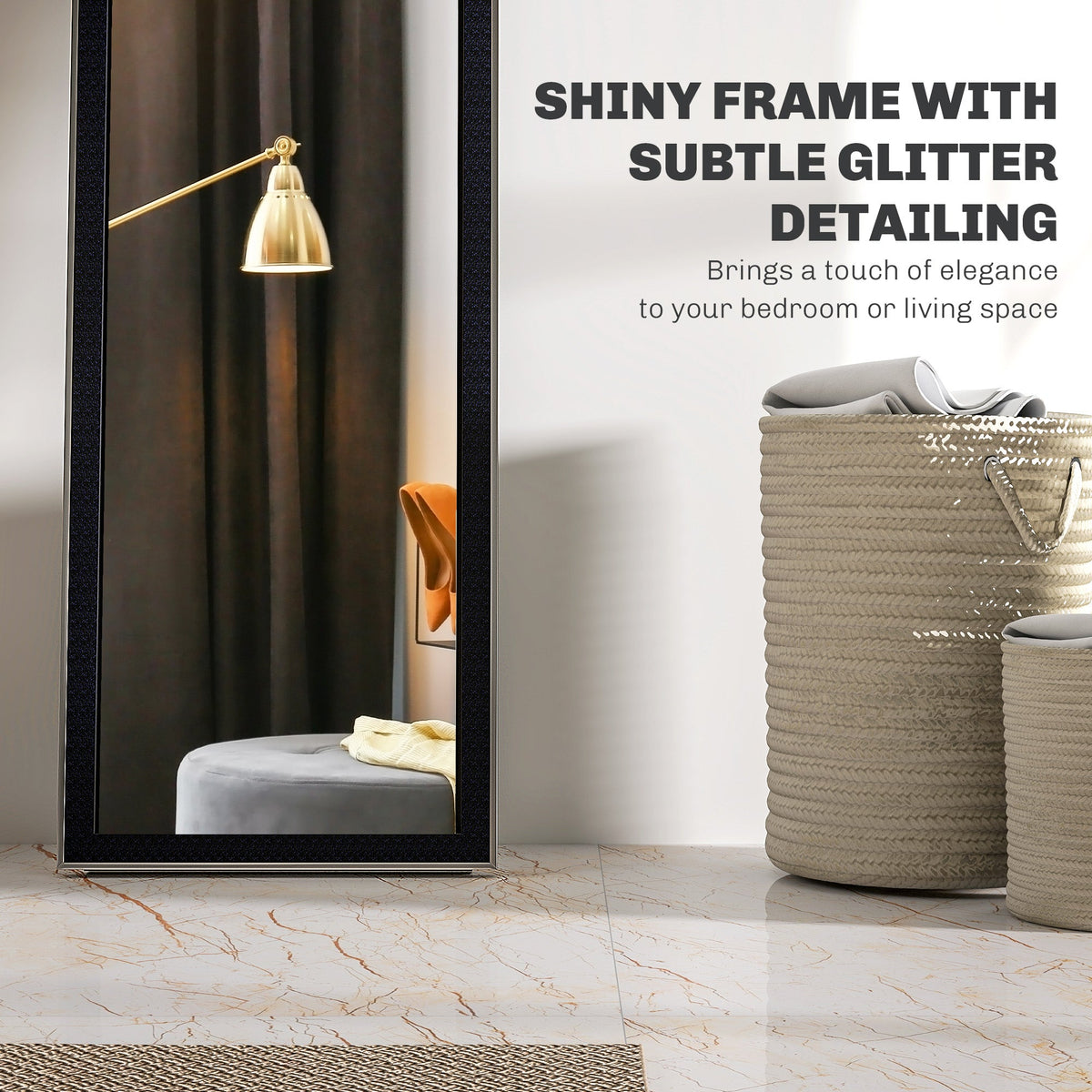 HOMCOM Floor Mirror Wall Mounted Leaning Standing Mirror 37 x 157cm