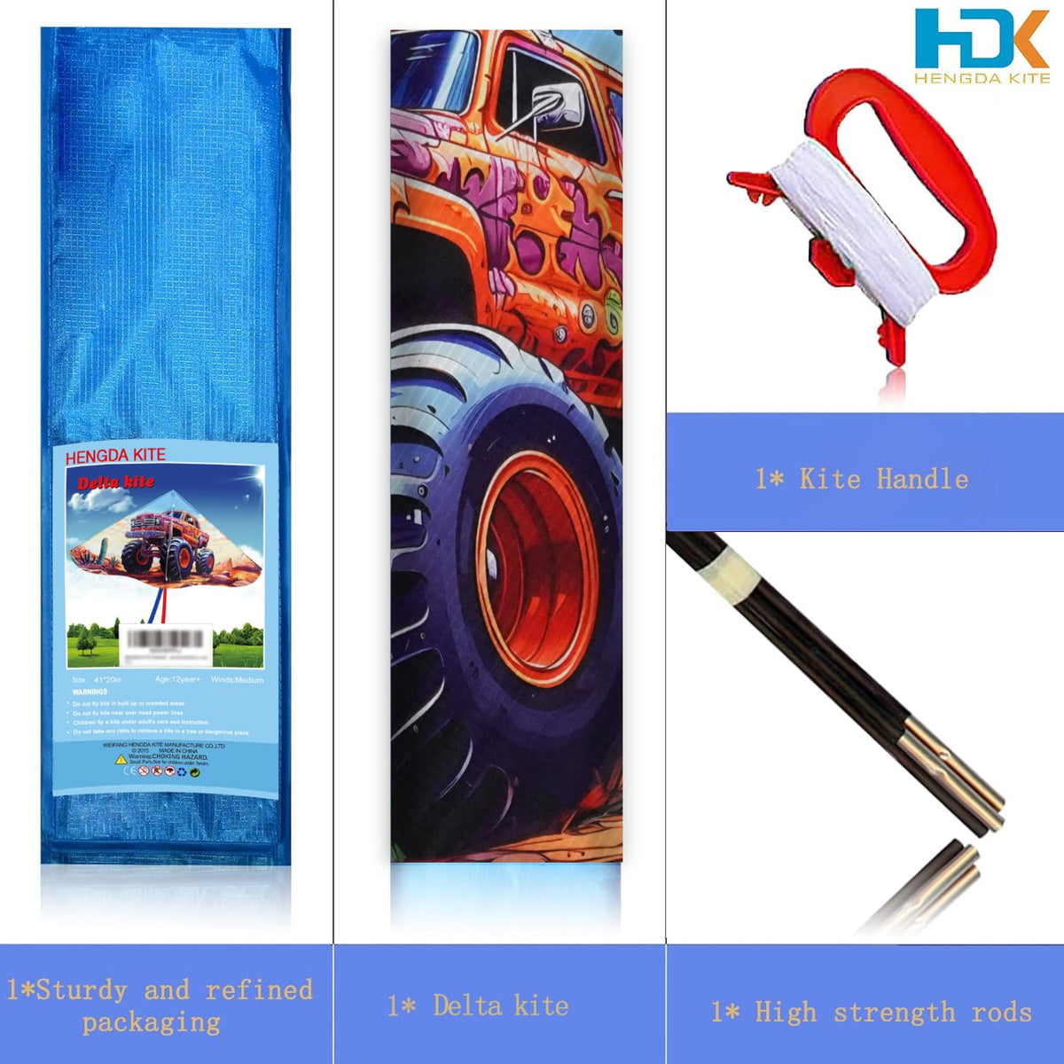 HENGDA KITE Painting Series Delta Kite - Easy to Fly for All Ages (41x21)