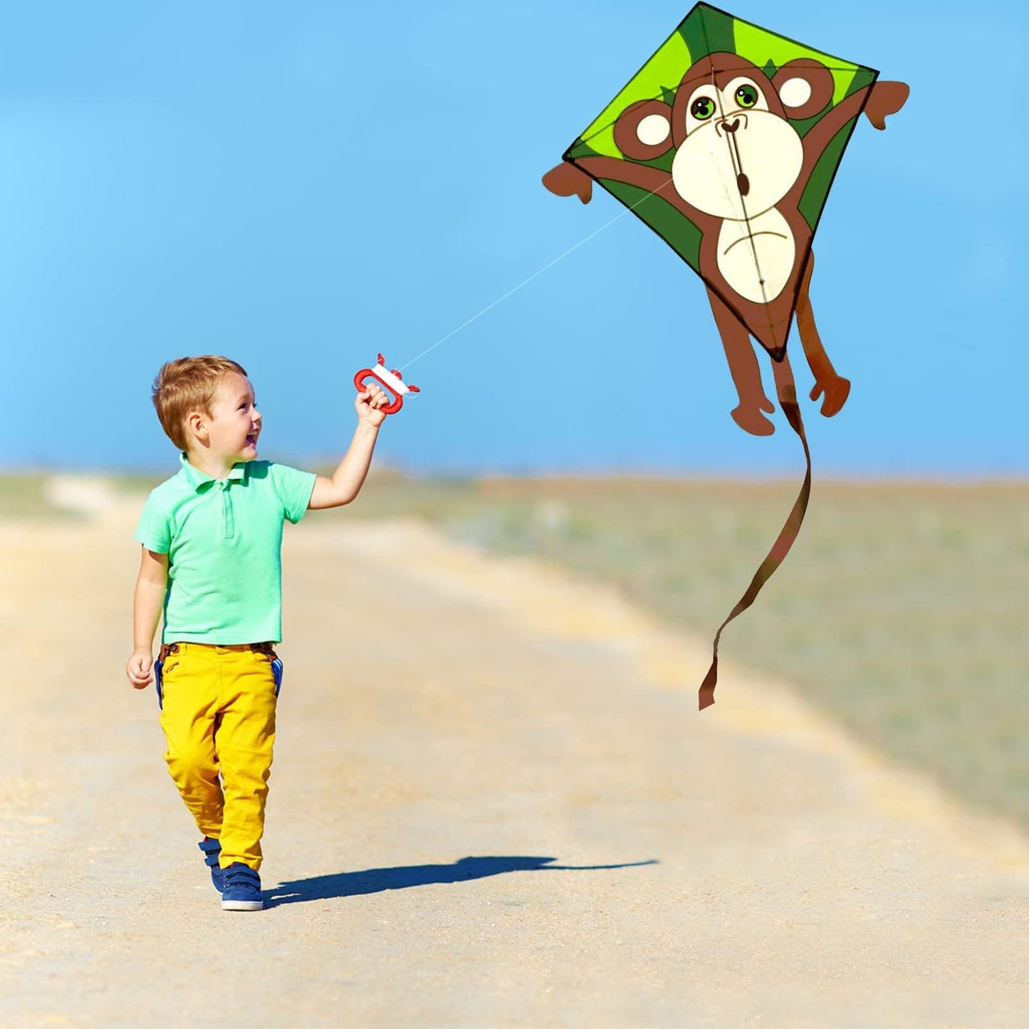 HENGDA KITE Kids Monkey Kite with Flying Line – Easy Takeoff in Light Wind
