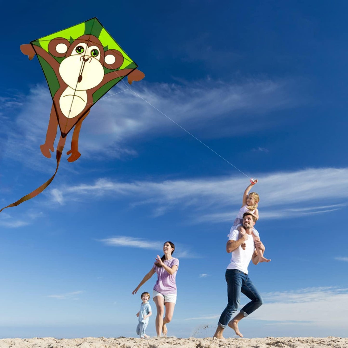 HENGDA KITE Kids Monkey Kite with Flying Line – Easy Takeoff in Light Wind