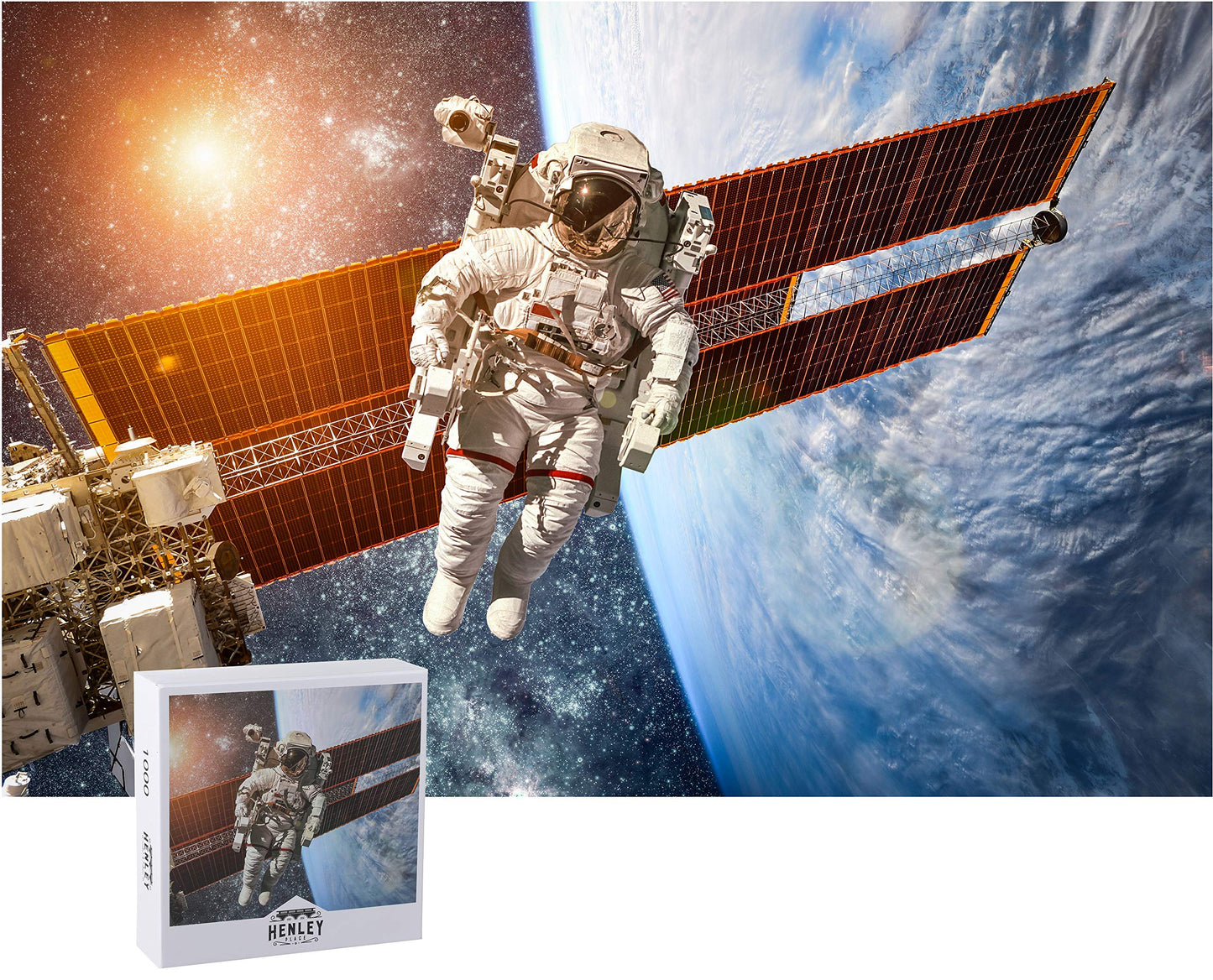 Henley Place Space Puzzle – 1000 Piece Jigsaw for Adults with NASA Posters, 20x27 Inches