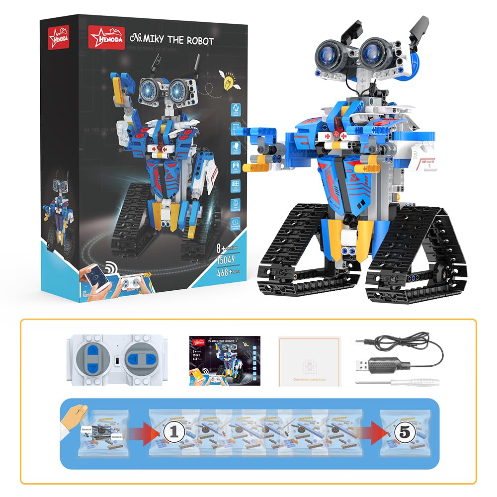 Henoda Robot Toys for 8-16 Year Olds – APP & Remote Control STEM Building Kit