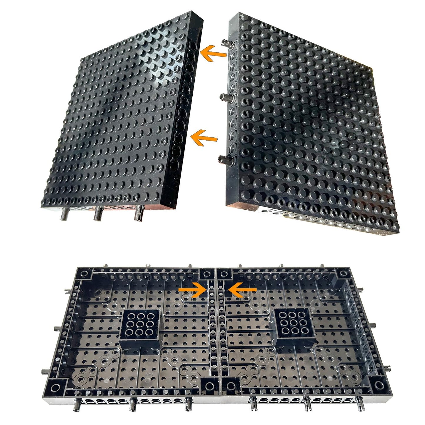 Hensgaukt 4pcs Base Plates Multipack – 16x16 Black for Pixel Art & Wall Displays