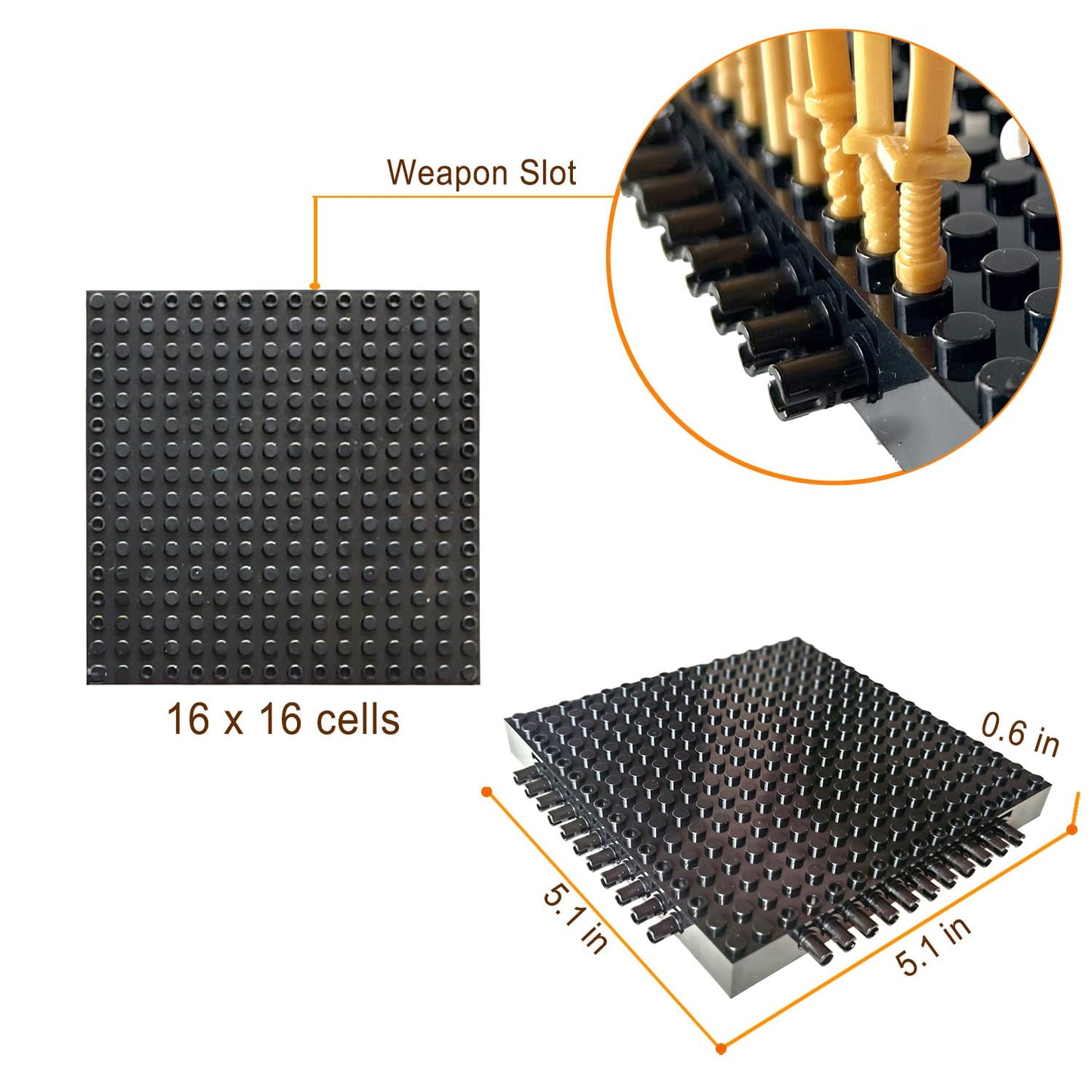 Hensgaukt 4pcs Base Plates Multipack – 16x16 Black for Pixel Art & Wall Displays