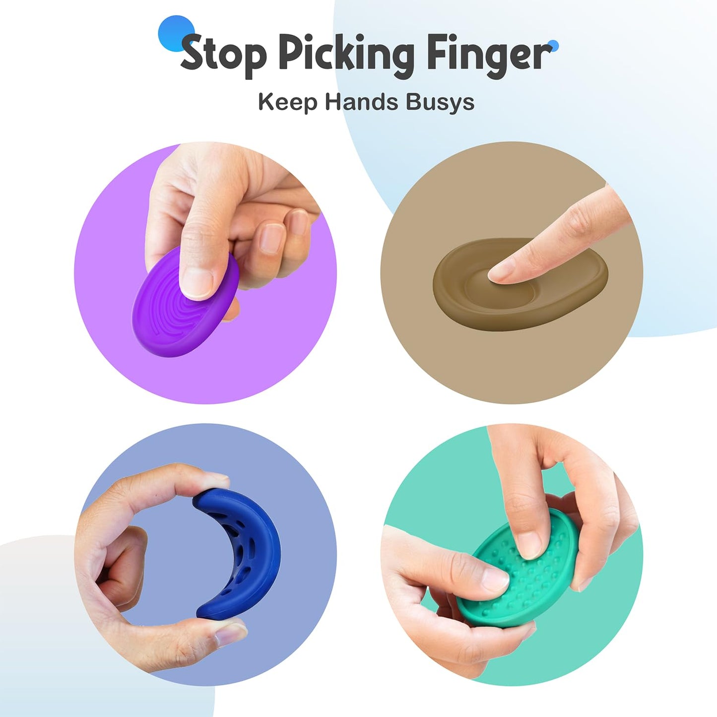 HEOMOONE Fidget Stone 8 Pack – Textured Worry Stones for Focus & Calm