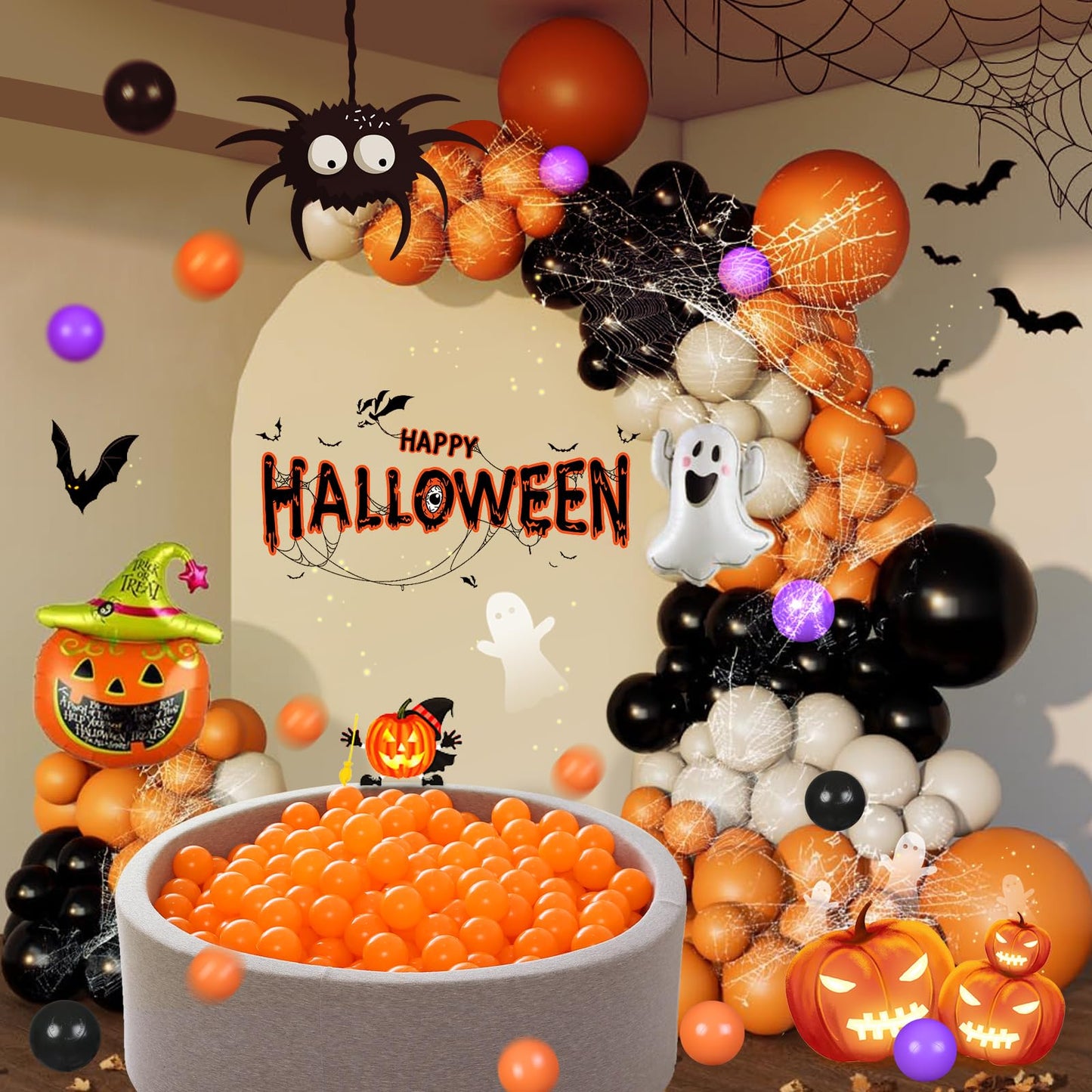 Heopeis Ball Pit Balls – 2.75in Crush-Proof Plastic Balls, BPA & Phthalate Free, Orange, 50 Pcs