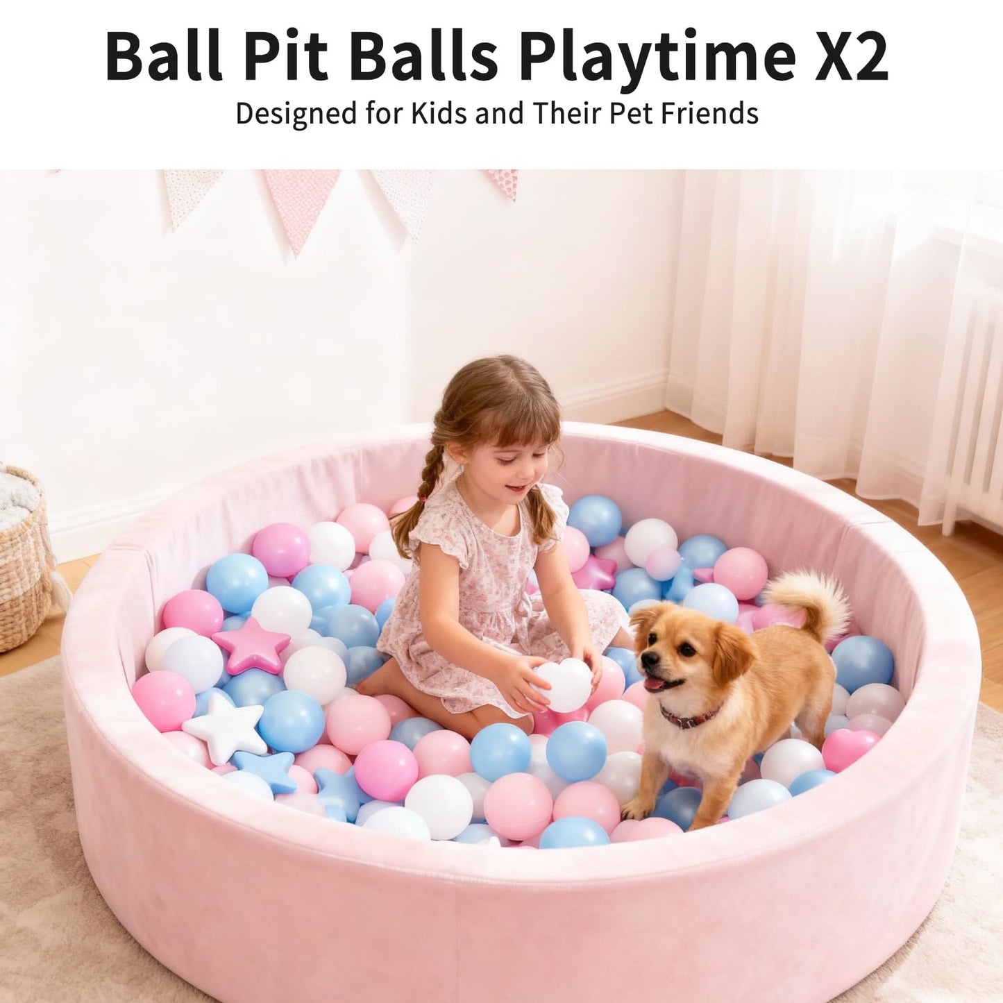 Heopeis Star Ball Pit Balls for Toddlers – 100-Pack, Crush-Proof, Non-Toxic, BPA-Free, Multi-Purpose Play Balls