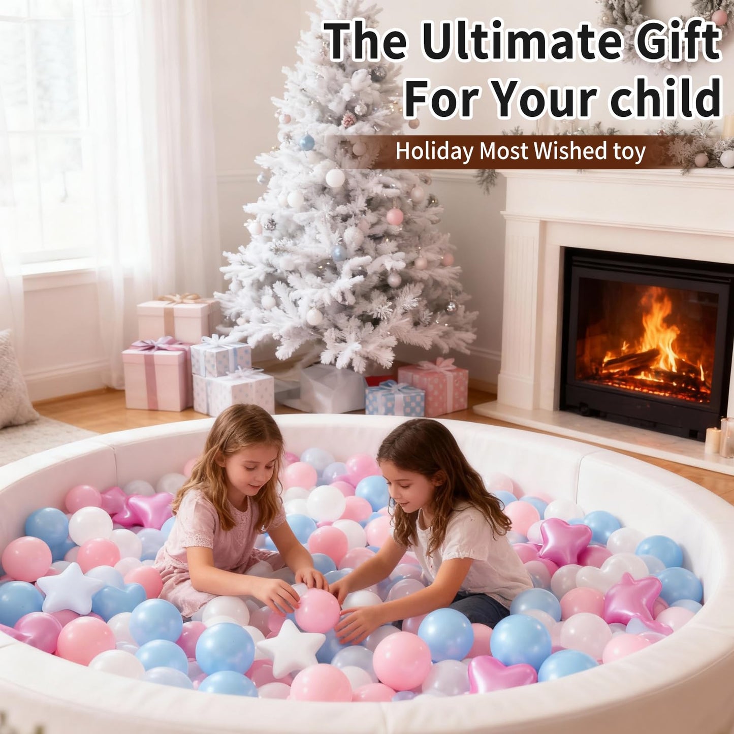 Heopeis Star Ball Pit Balls for Toddlers – 100-Pack, Crush-Proof, Non-Toxic, BPA-Free, Multi-Purpose Play Balls