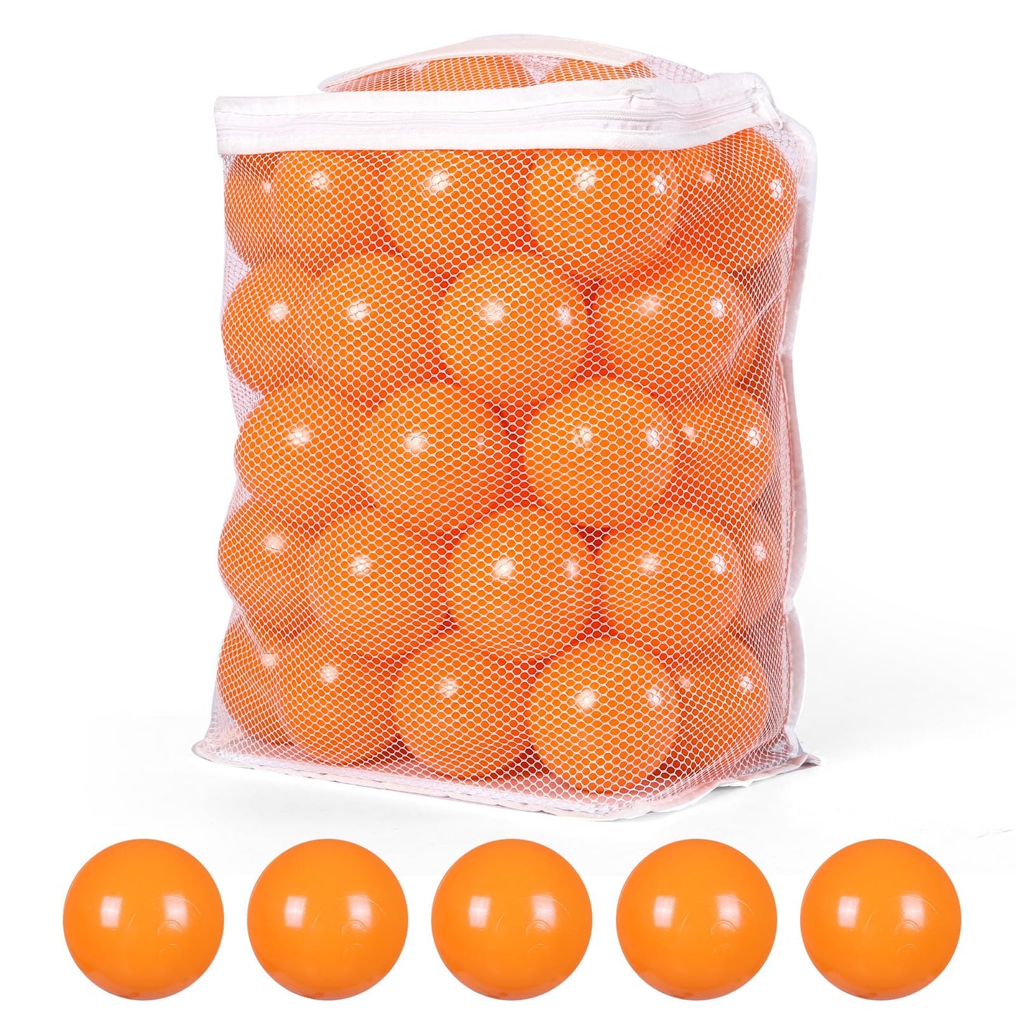 Heopeis Ball Pit Balls – 2.75in Crush-Proof Plastic Balls, BPA & Phthalate Free, Orange, 50 Pcs