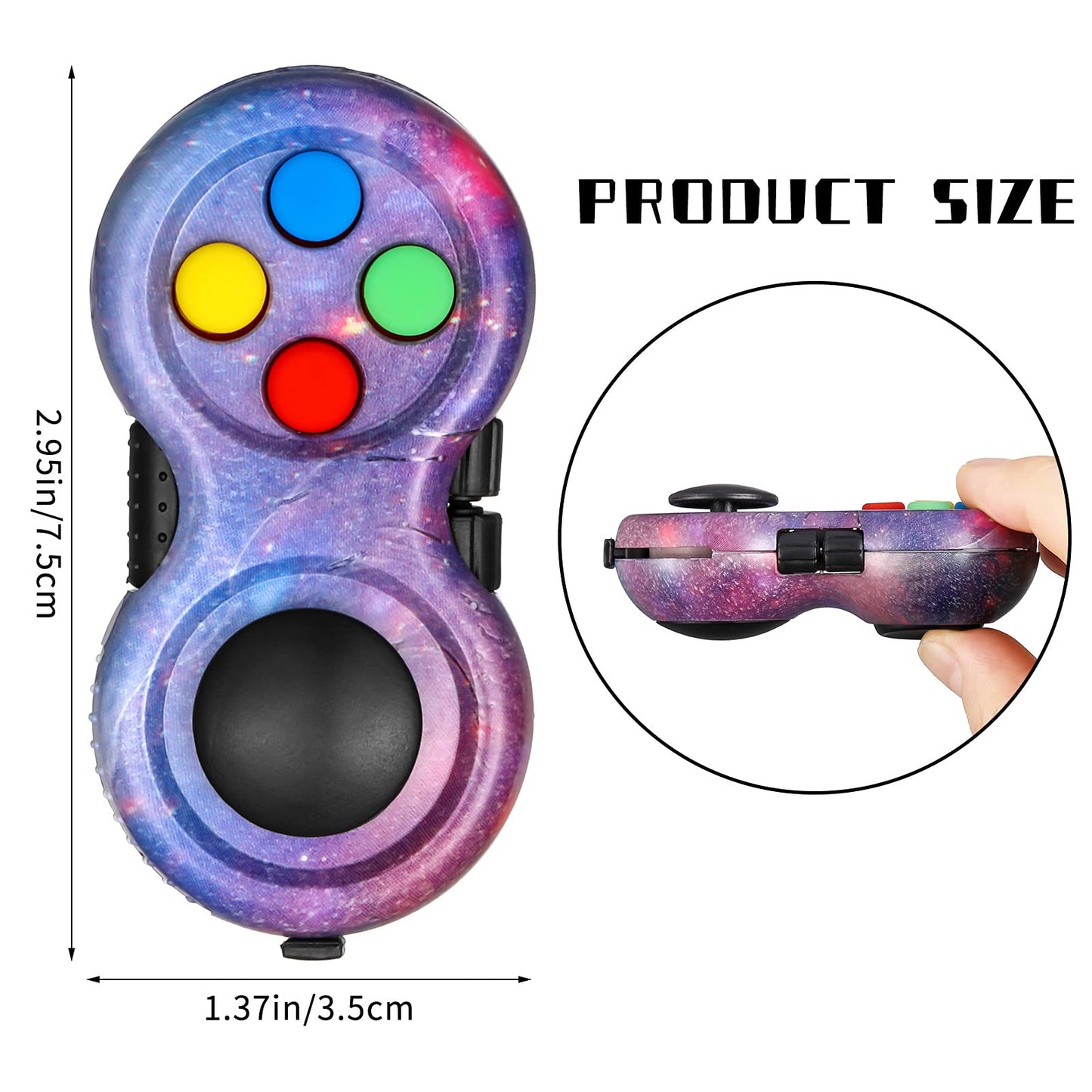 HEQU 2-Pack Fidget Controller Pad – Portable Stress Relief Game Pad