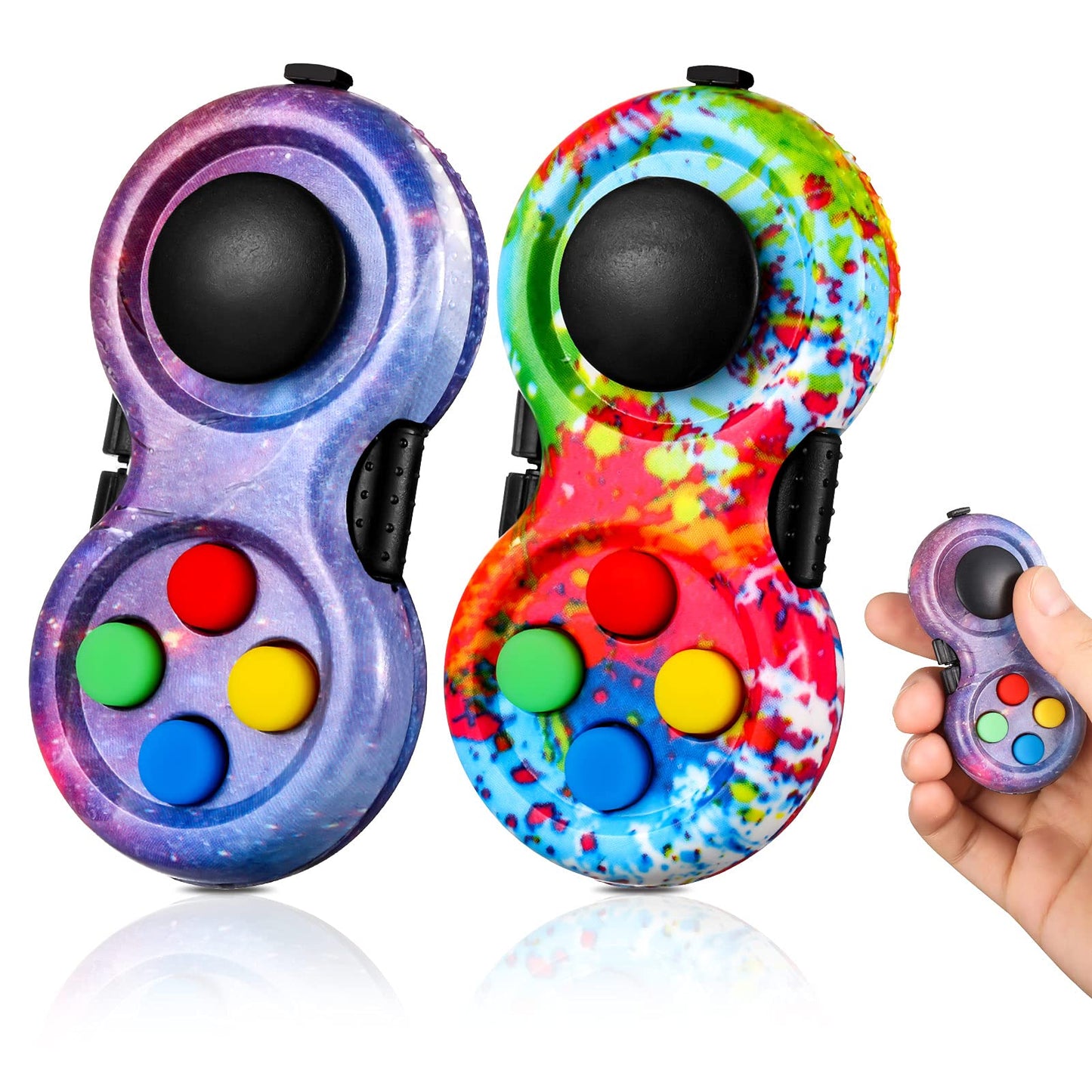 HEQU 2-Pack Fidget Controller Pad – Portable Stress Relief Game Pad