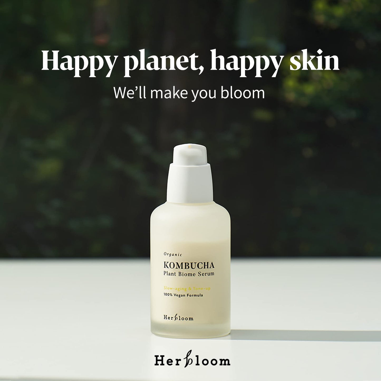 Herbloom Organic Kombucha Biome Serum – Deep Hydration, Ceramide & Hyaluronic Acid, 1.69 fl oz (Vegan)