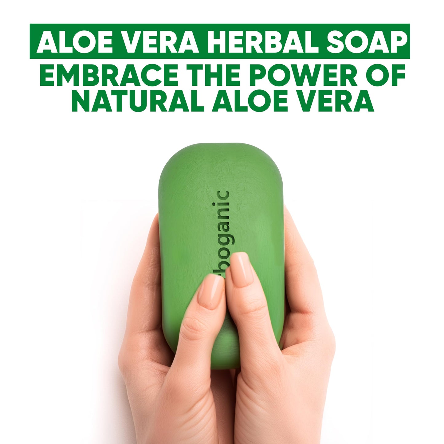 HERBOGANIC Aloe Vera Herbal Soap - Pack of 6 x 5oz Bars for All Skin Types