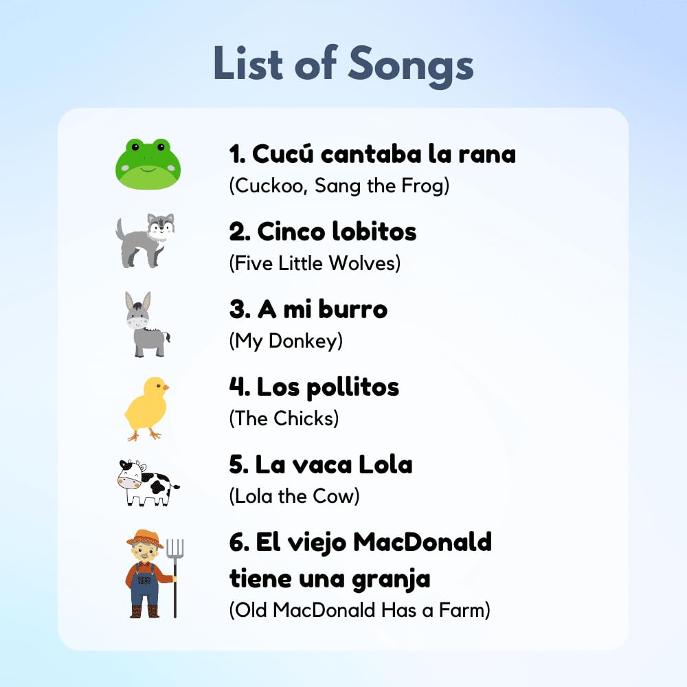 Heritage Kids Press I Love to Sing in Spanish (Animal Songs) – Bilingual Spanish Nursery Rhymes for Kids