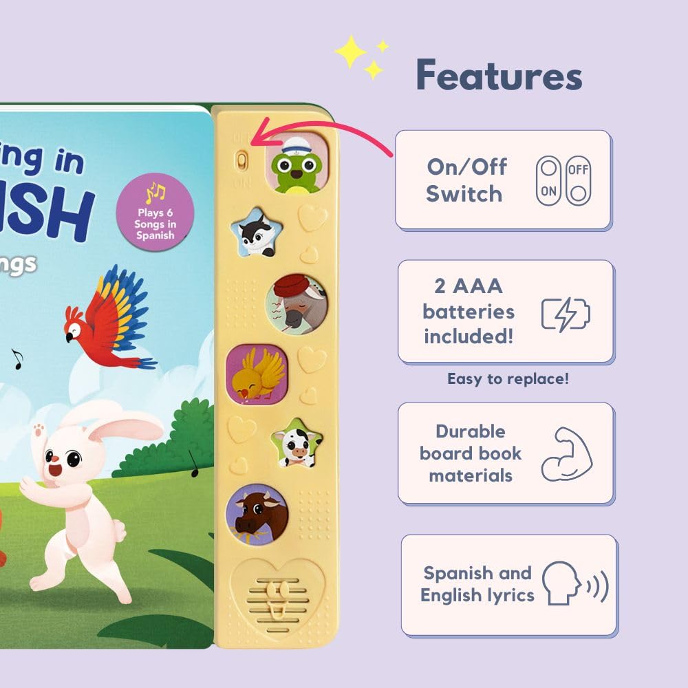 Heritage Kids Press I Love to Sing in Spanish (Animal Songs) – Bilingual Spanish Nursery Rhymes for Kids