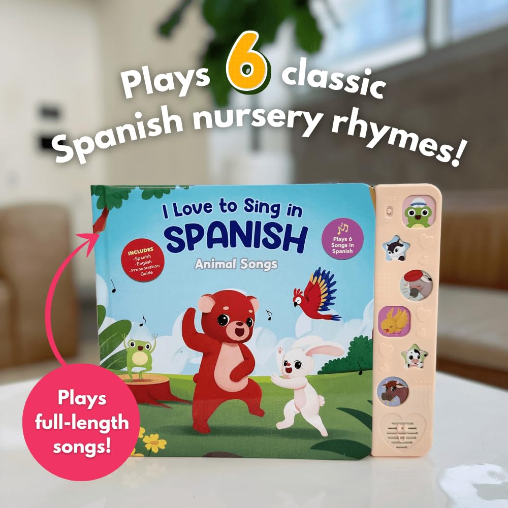Heritage Kids Press I Love to Sing in Spanish (Animal Songs) – Bilingual Spanish Nursery Rhymes for Kids