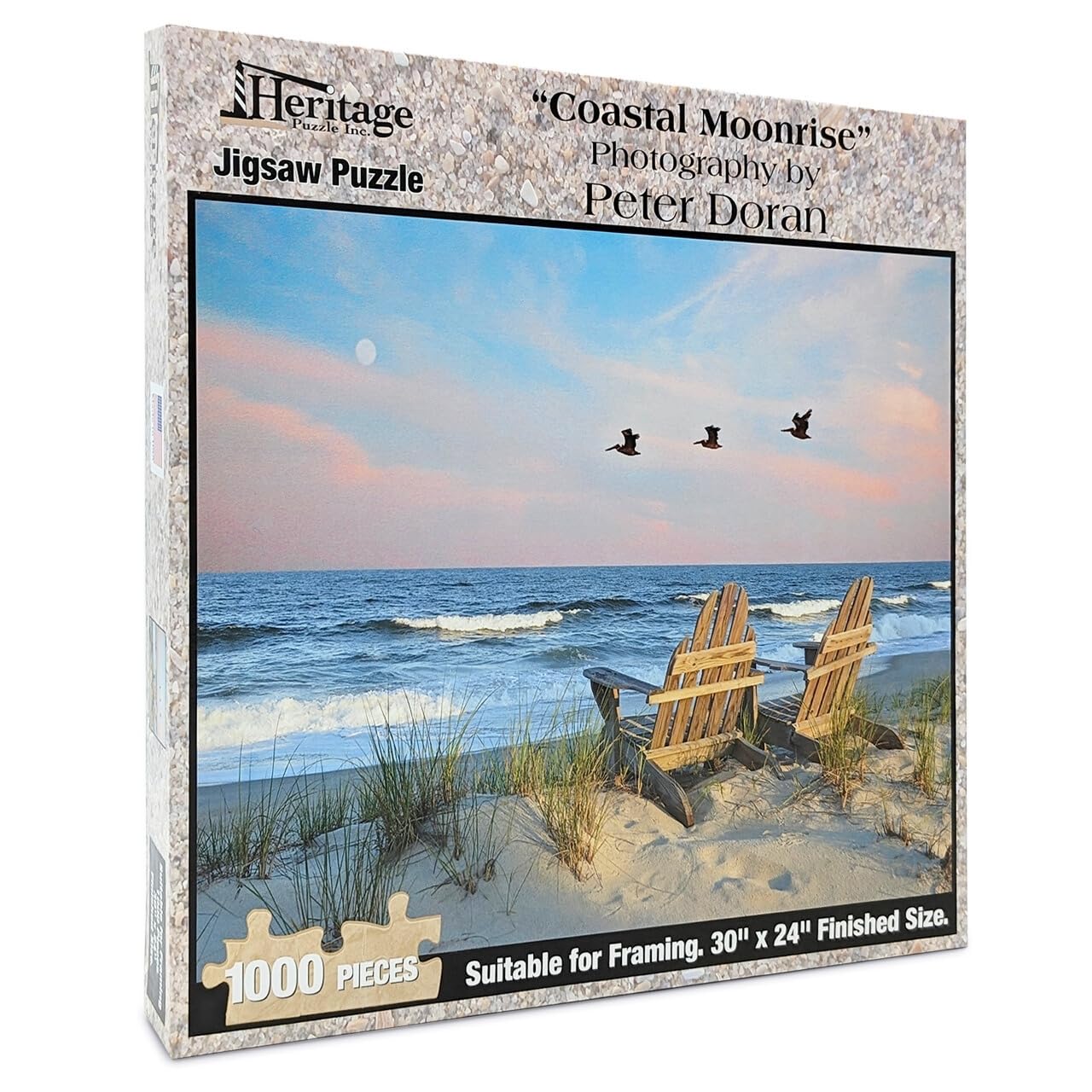 Heritage Puzzle Coastal Moonrise by Peter Doran – 1000 Pieces, 30 by 24 inches