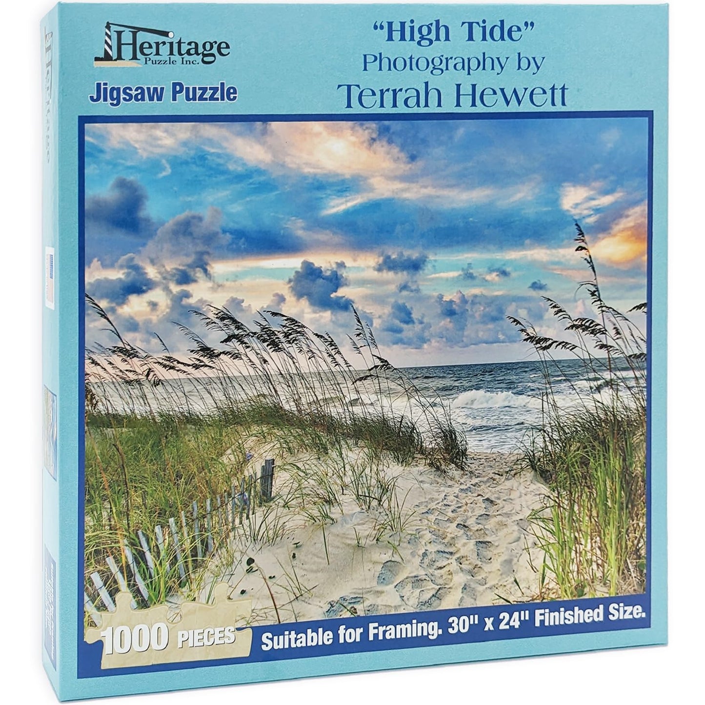 Heritage Puzzle Inc. - High Tide Beach Ocean 1000-Piece Jigsaw for Adults | 30 x 24 Finished, Made in USA