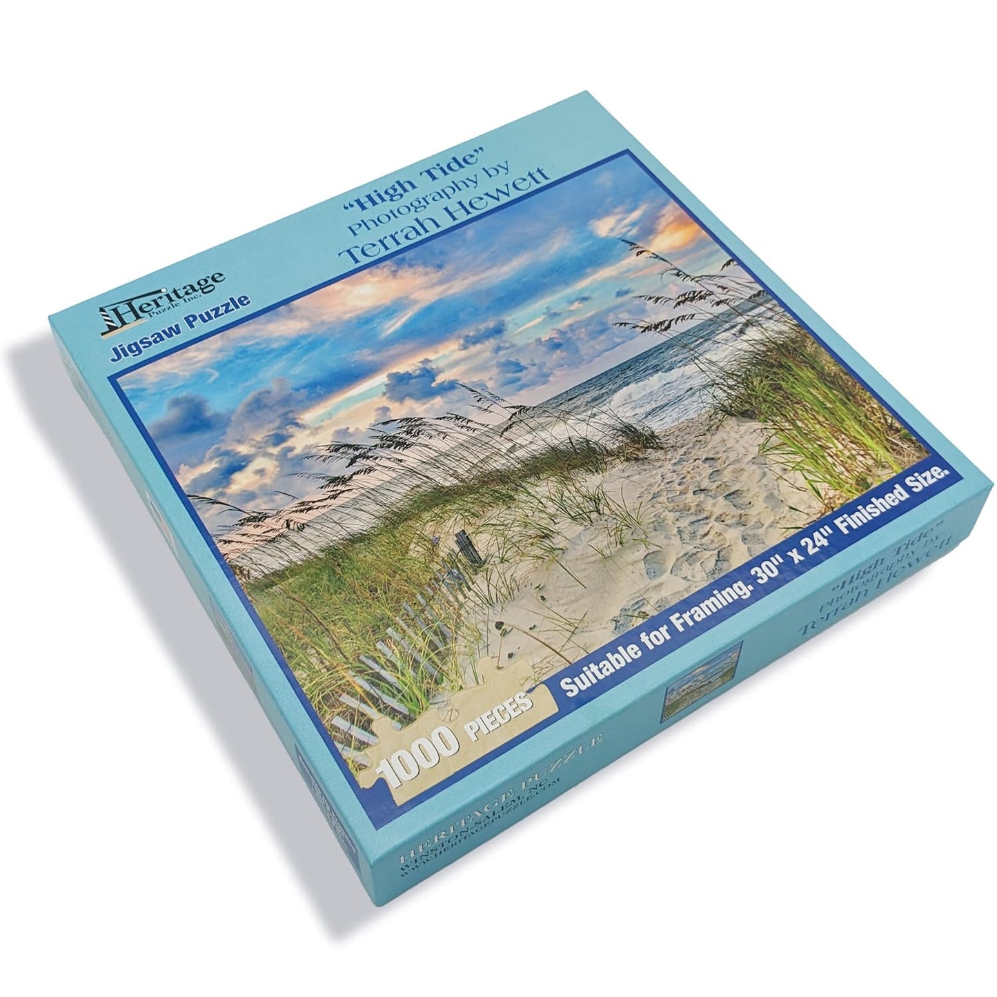 Heritage Puzzle Inc. - High Tide Beach Ocean 1000-Piece Jigsaw for Adults | 30 x 24 Finished, Made in USA