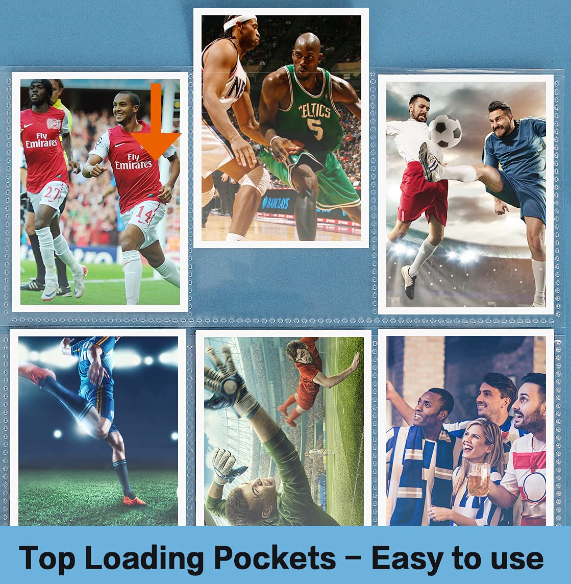 HERKKA Trading Card Sleeve Pages – 100 Pack, 9-Pocket, 11-Hole for 3-Ring Binders