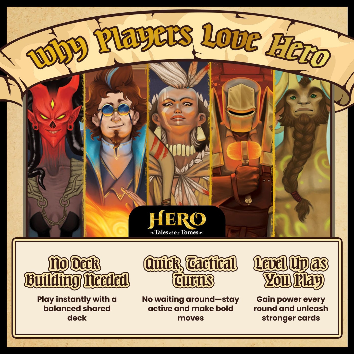 Hero: Tales of the Tomes – Strategy Card Game for Adults & Families | 2-5 Players | Tomekeeper Entertainment