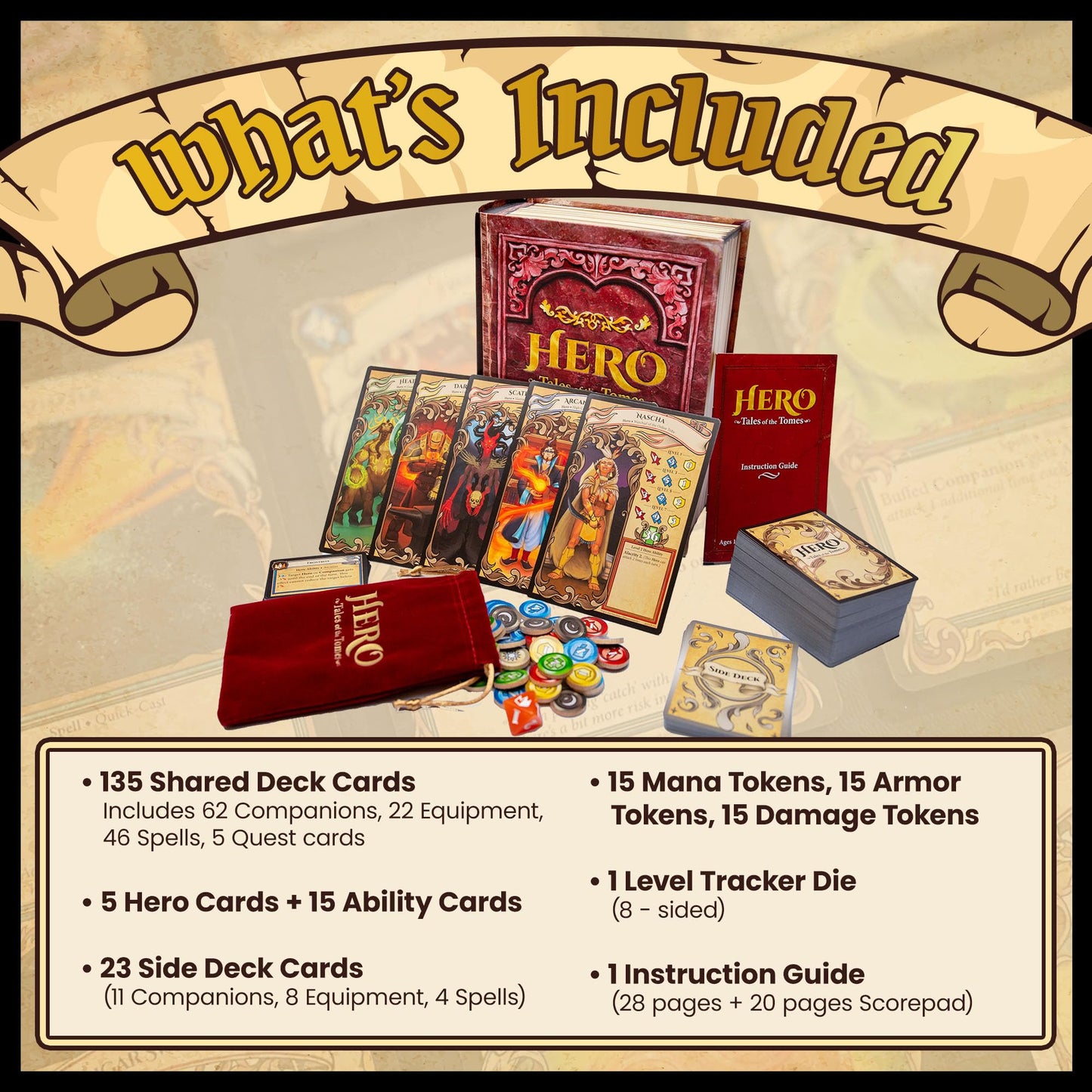 Hero: Tales of the Tomes – Strategy Card Game for Adults & Families | 2-5 Players | Tomekeeper Entertainment