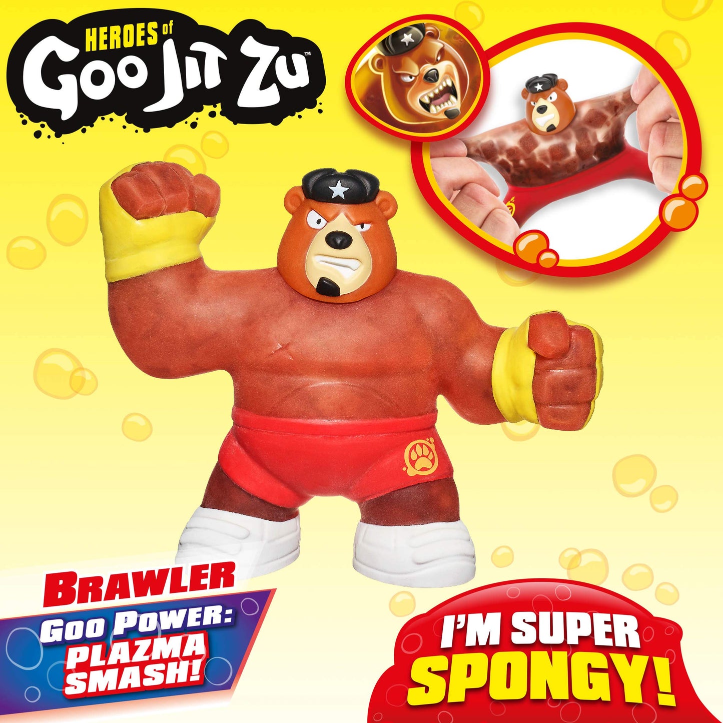 Heroes of Goo Jit Zu: Brawler Bear Action Figure (41031) – Squishy, Stretchy Fun