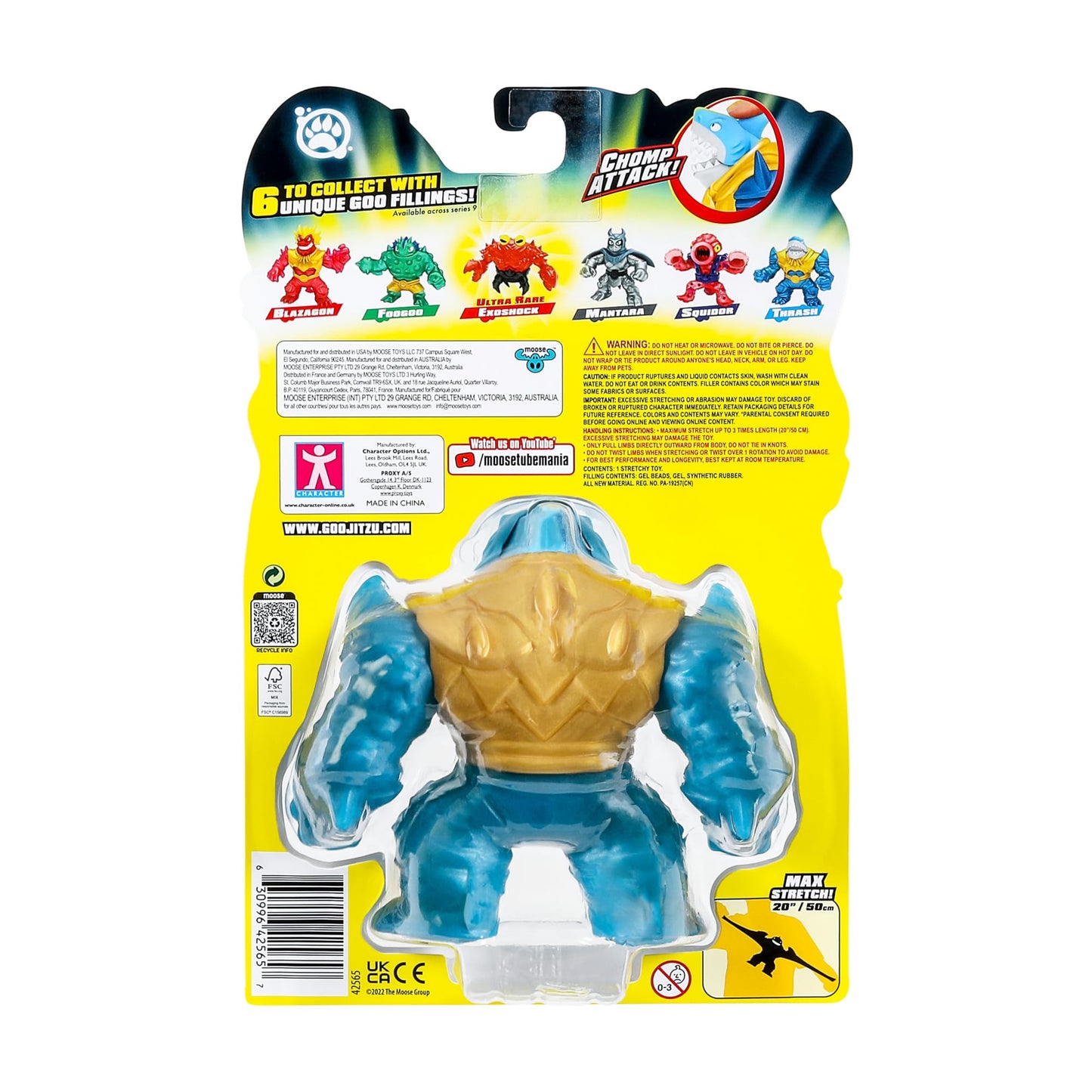 Heroes of Goo Jit Zu Deep Goo Sea Thrash Hero Pack | Ultra Squishy Goo Filled Toy with Chomp Attack