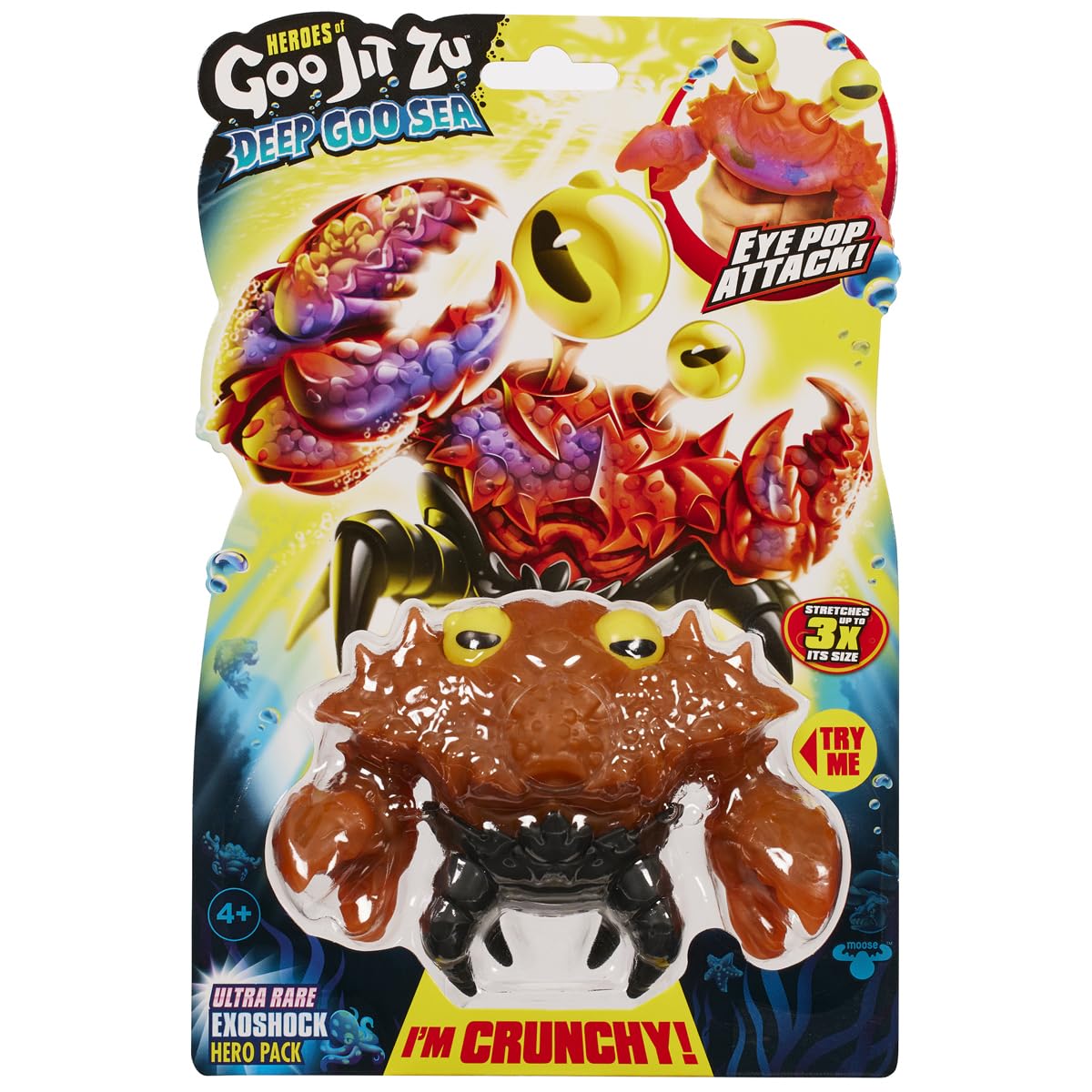 Heroes of Goo Jit Zu Deep Goo Sea Exoshock – Ultra Rare Stretch Toy with Hidden Sea Creatures