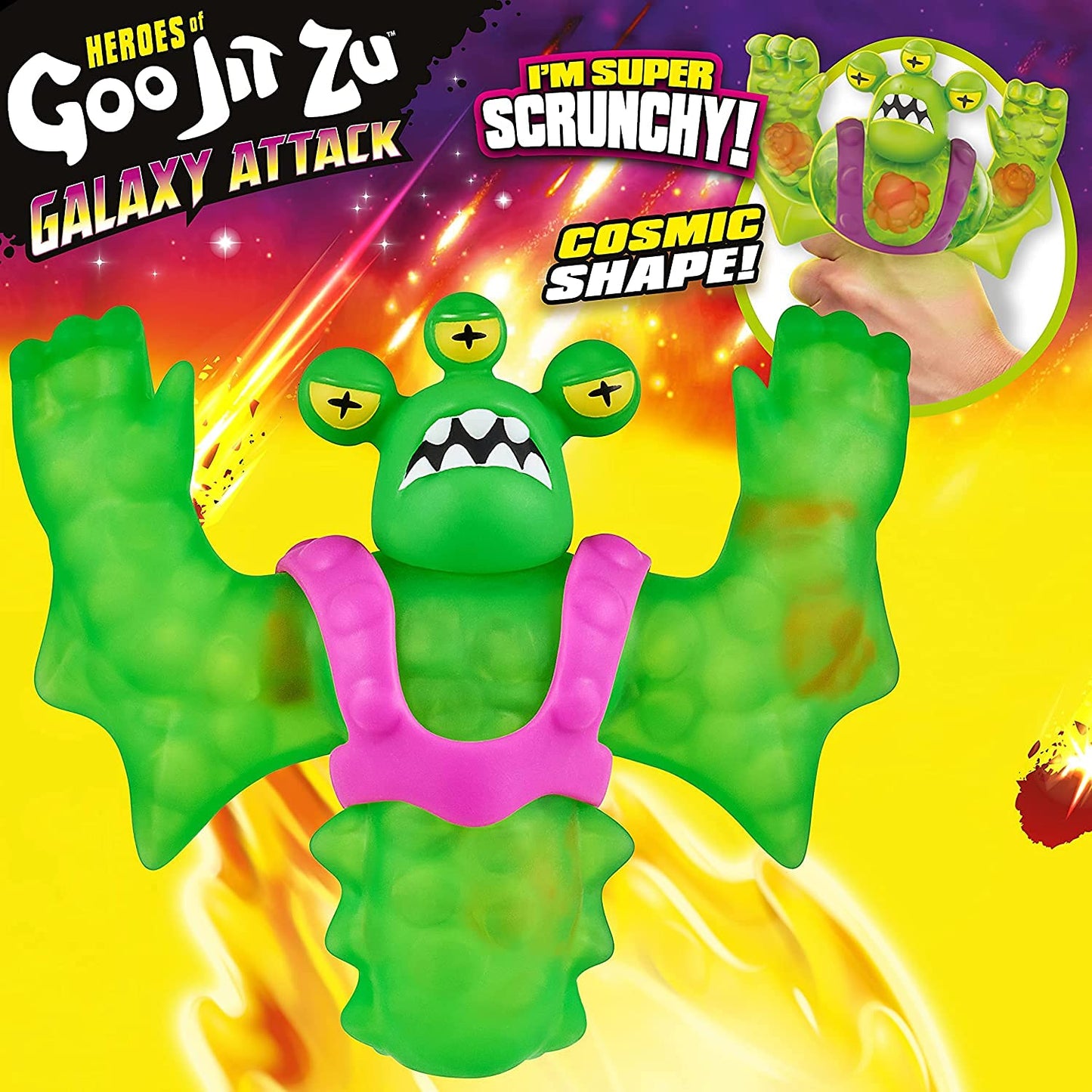 Merculok Galaxy Attack: Heroes of Goo Jit Zu Action Figure | Stretchy, Mess-Free Play