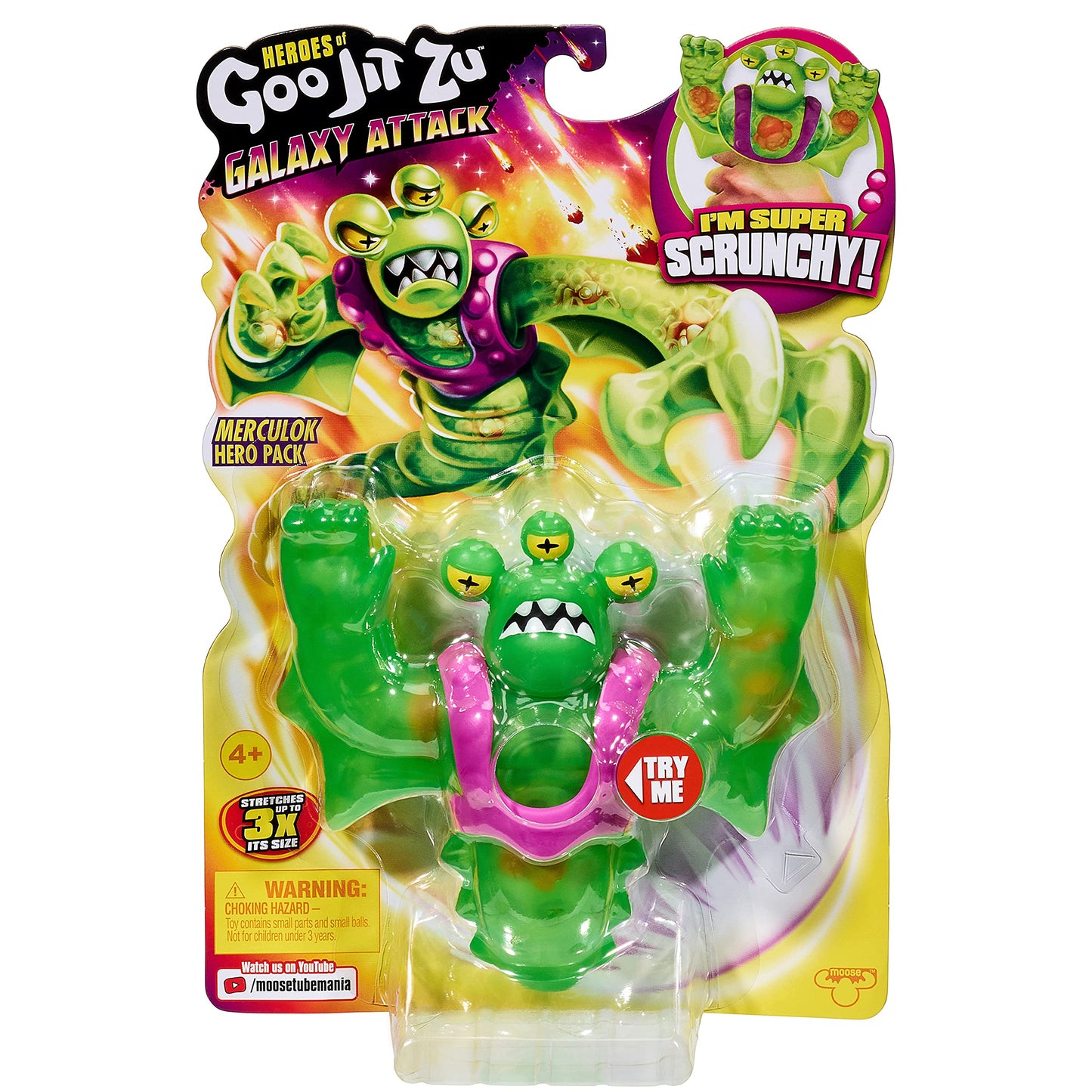 Merculok Galaxy Attack: Heroes of Goo Jit Zu Action Figure | Stretchy, Mess-Free Play