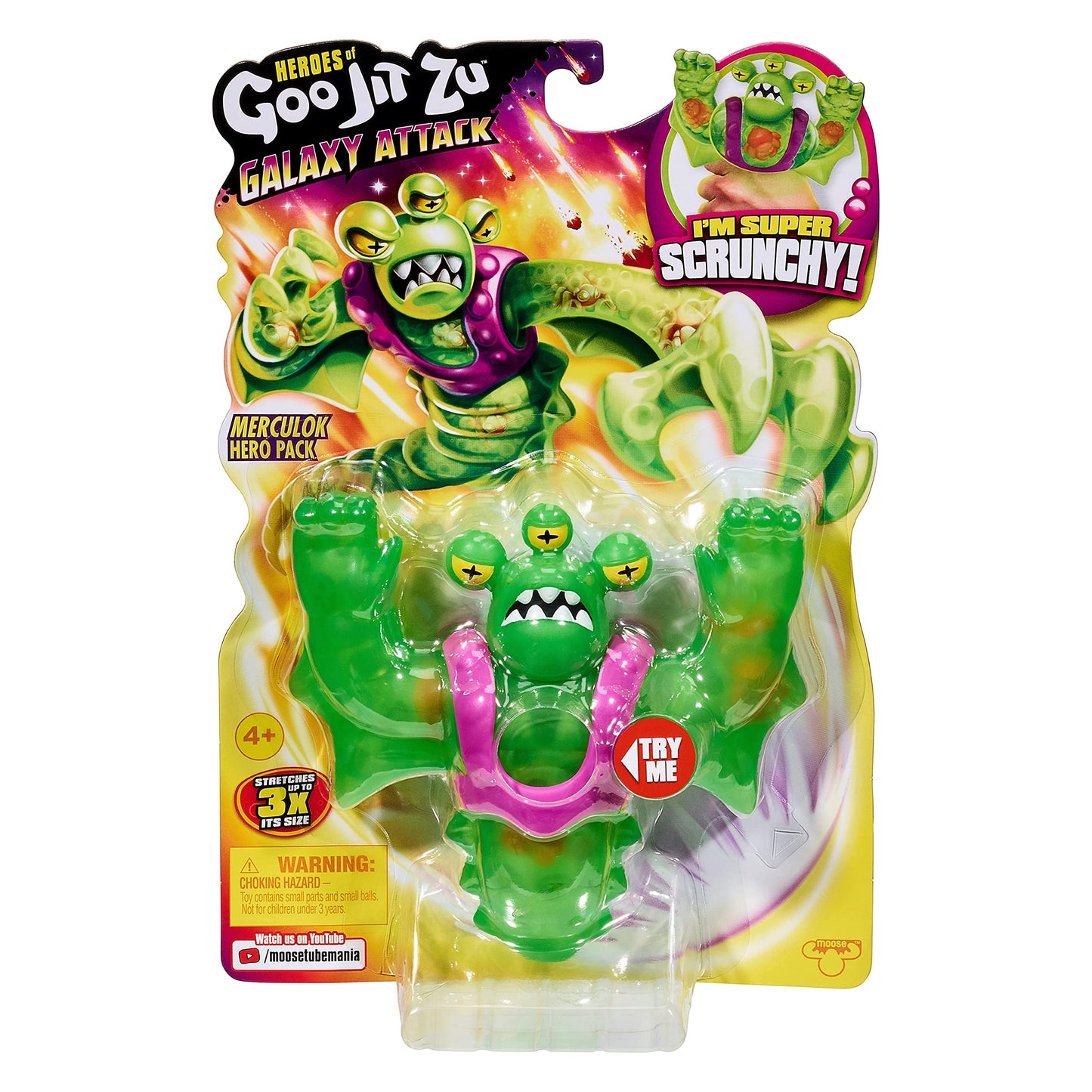 Merculok Galaxy Attack: Heroes of Goo Jit Zu Action Figure | Stretchy, Mess-Free Play