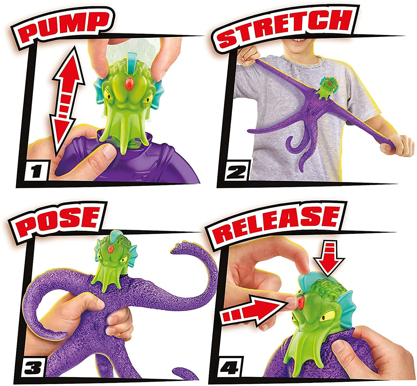 Heroes of Goo Jit Zu Galaxy Attack Air Vac Orbitox – Pump Power Action Figure | Multicolor (41222)