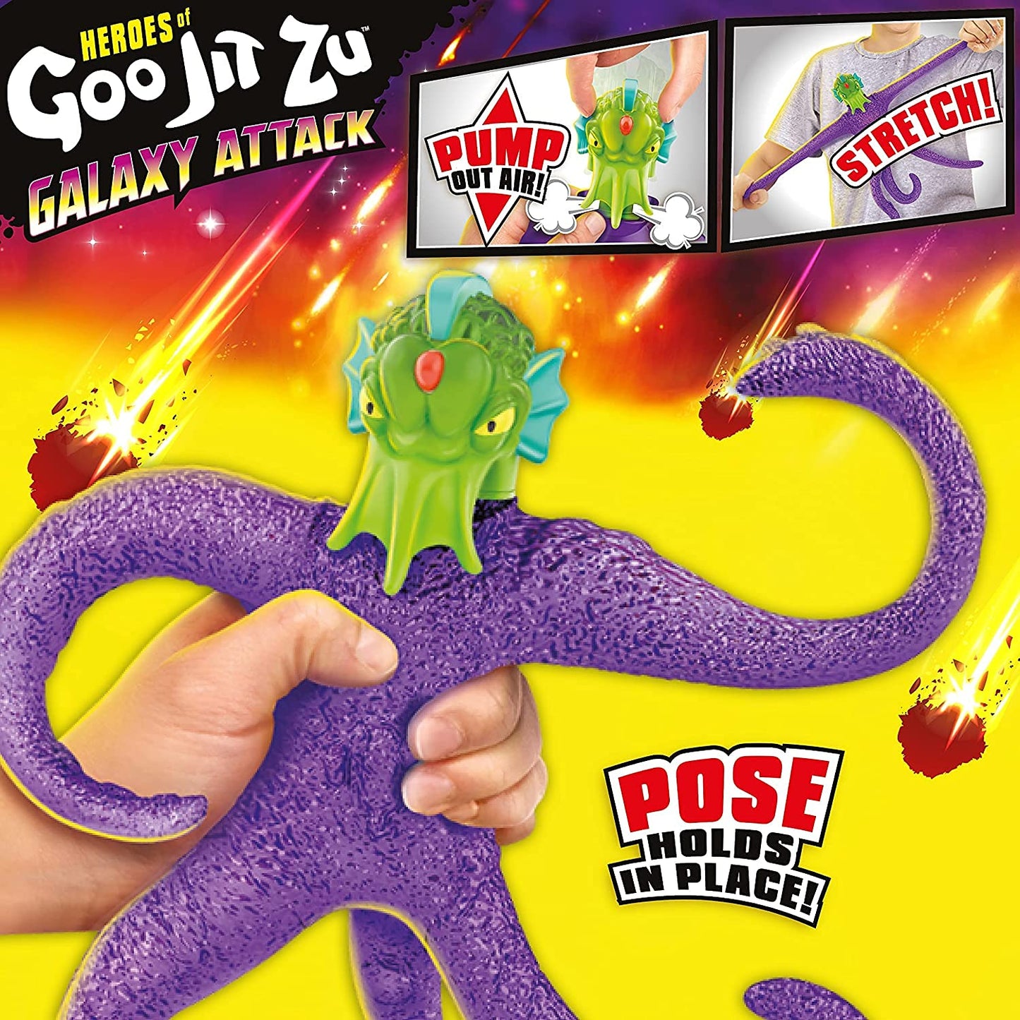 Heroes of Goo Jit Zu Galaxy Attack Air Vac Orbitox – Pump Power Action Figure | Multicolor (41222)